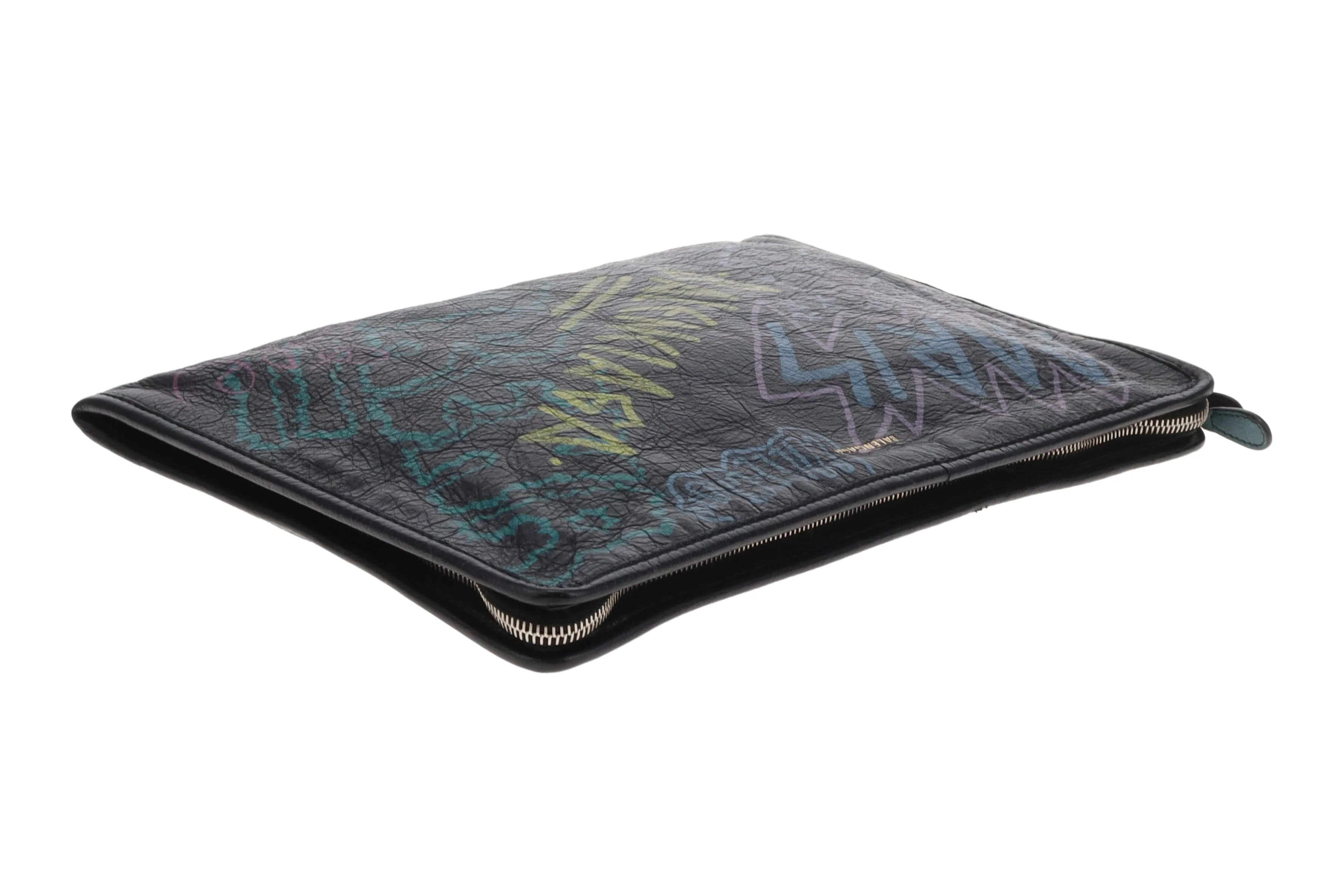 Balenciaga Bazar Graffiti Zip Pouch Leather - Image 5