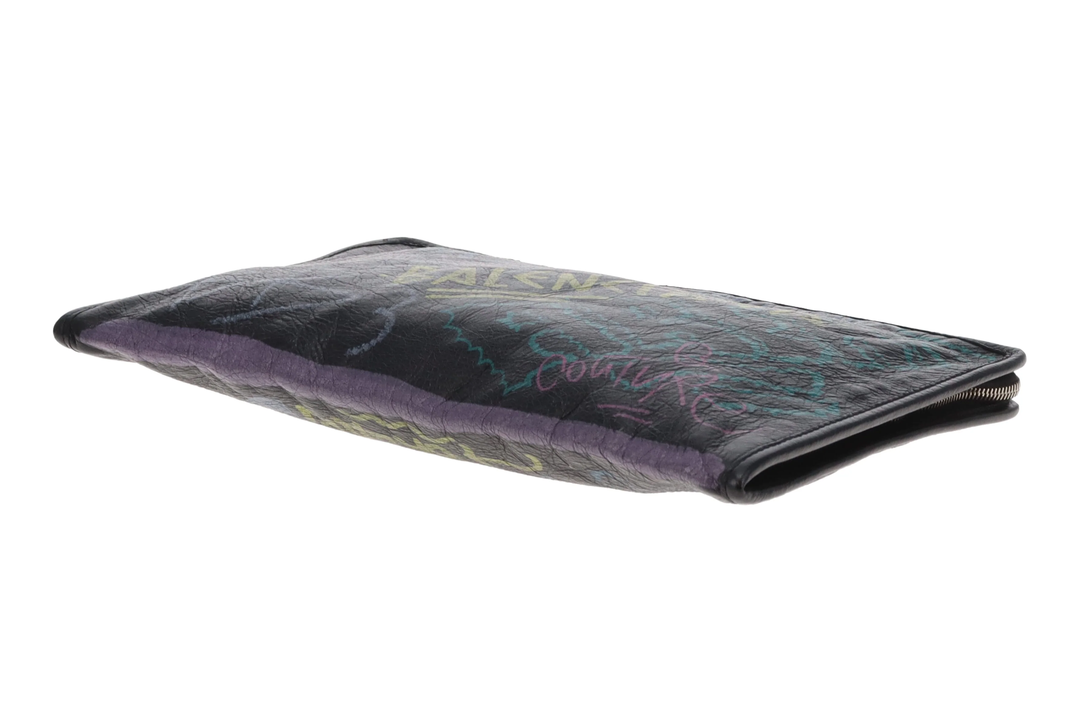 Balenciaga Bazar Graffiti Zip Pouch Leather - Image 6
