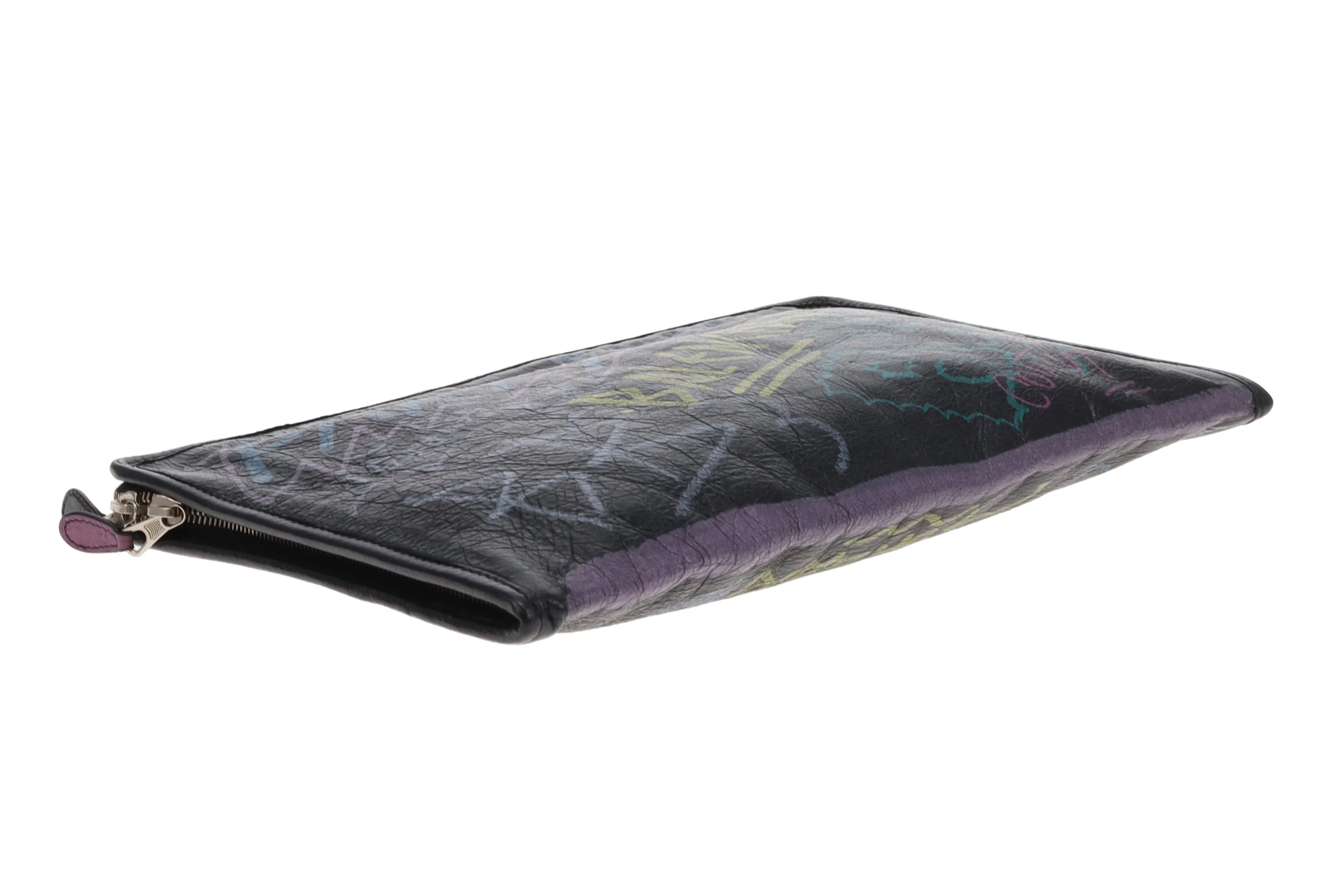 Balenciaga Bazar Graffiti Zip Pouch Leather - Image 7
