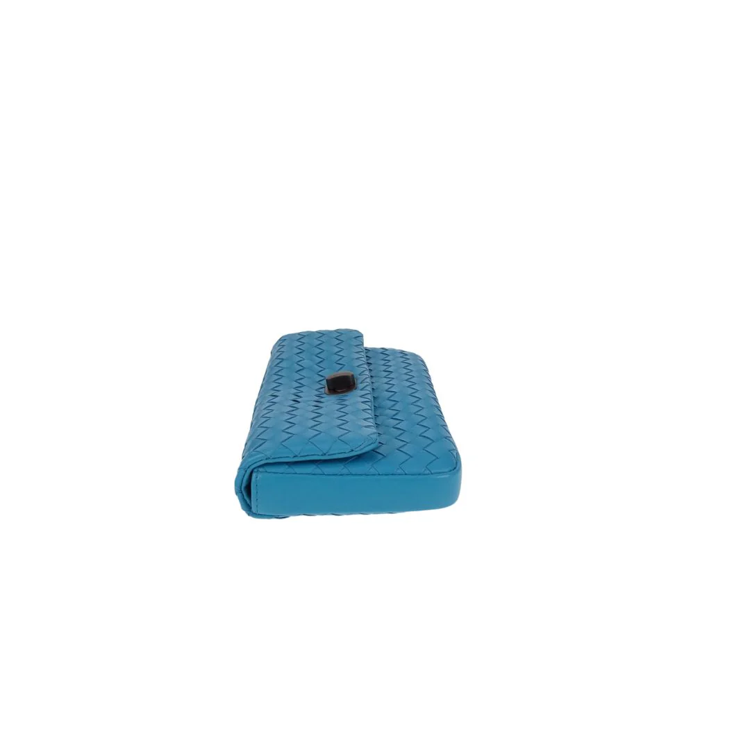 Bottega Veneta Turquoise Intrecciato Clutch - Image 8