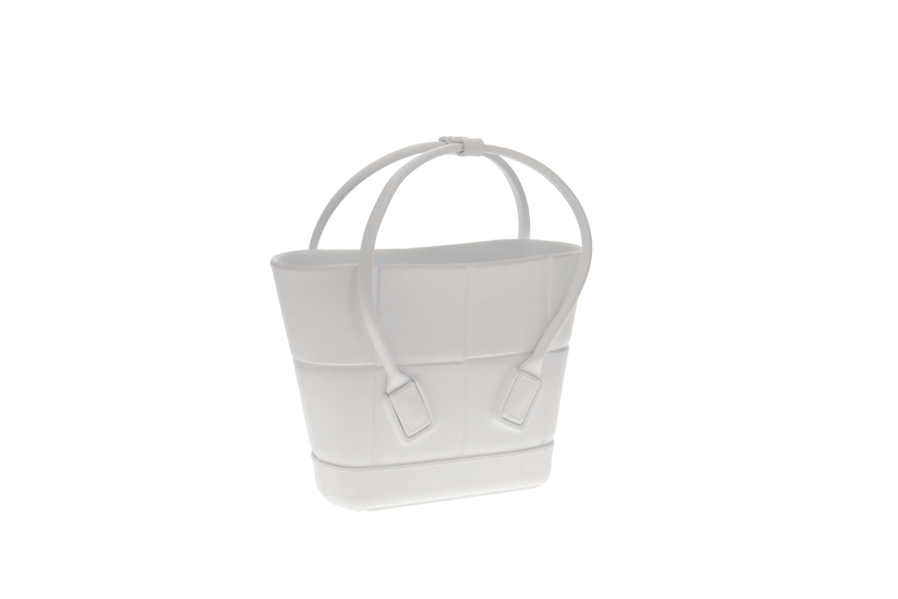 Bottega Veneta White Rubber Mini Acro Tote - Image 3