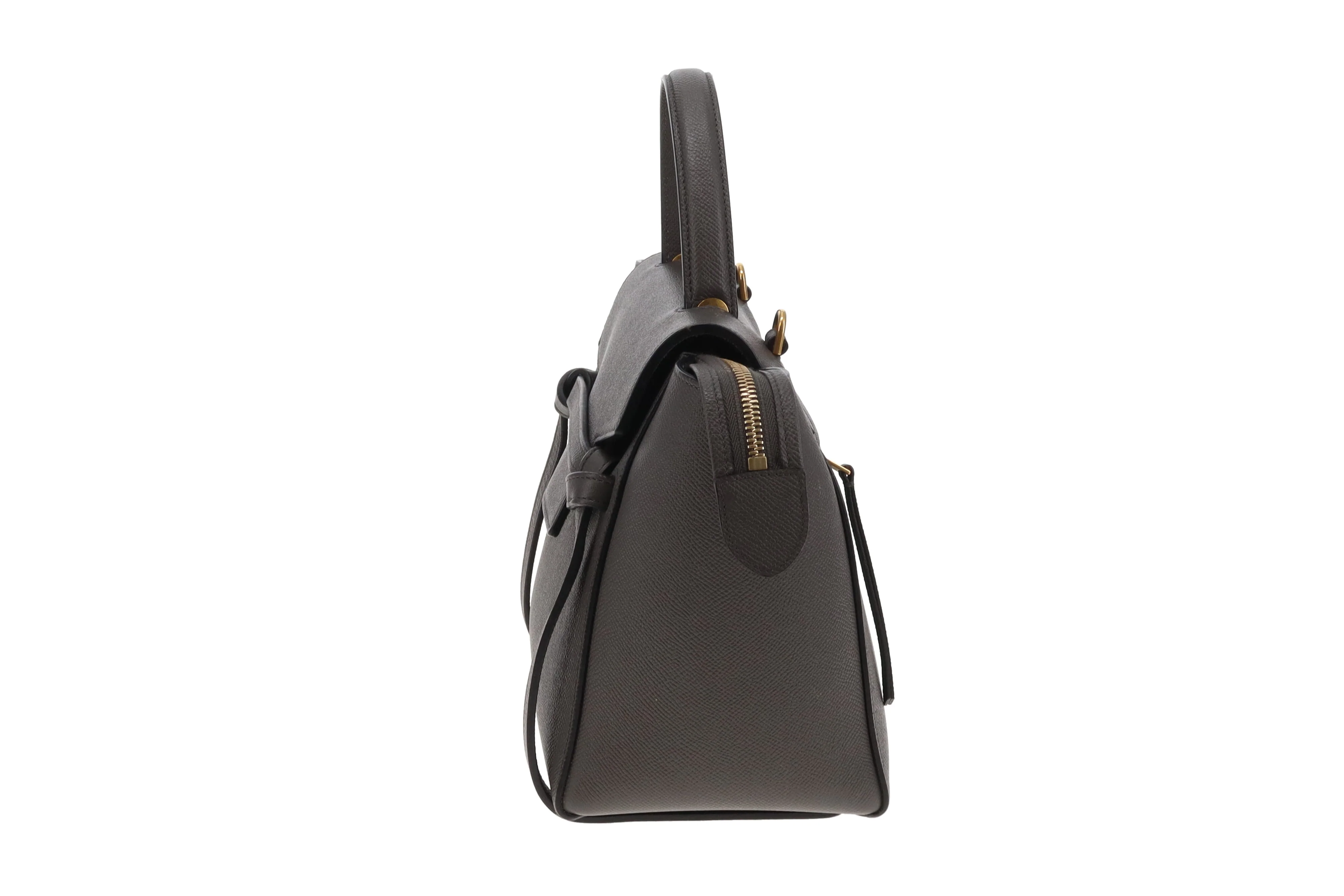 Celine Belt Bag Micro Grey Grained Calfskin 2022 (Includes added Celine Logo Strap) - Image 10