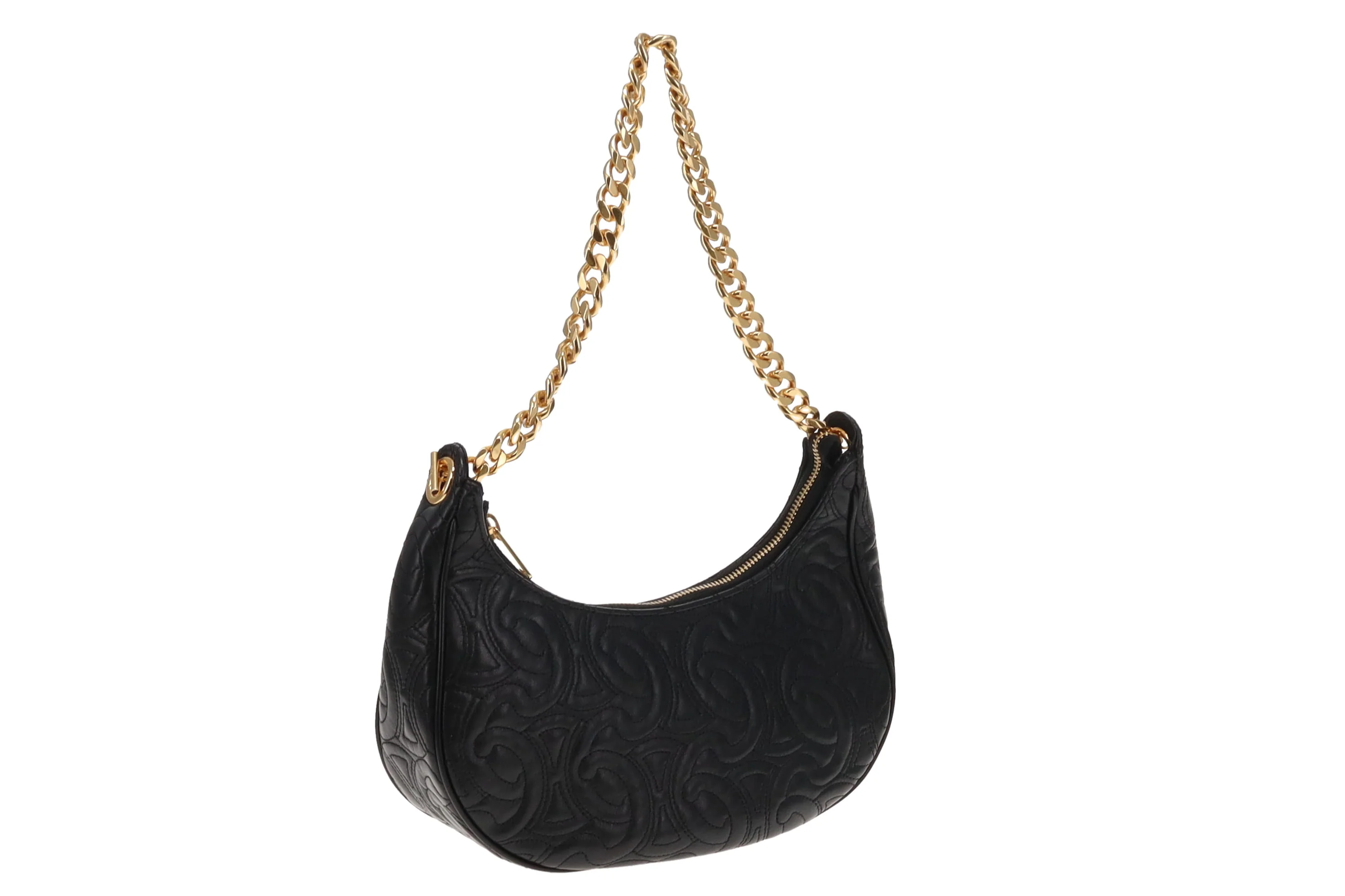 Celine Black Triomphe Quilted Leather Ava Chain Shoulder Bag 2022 - Image 3