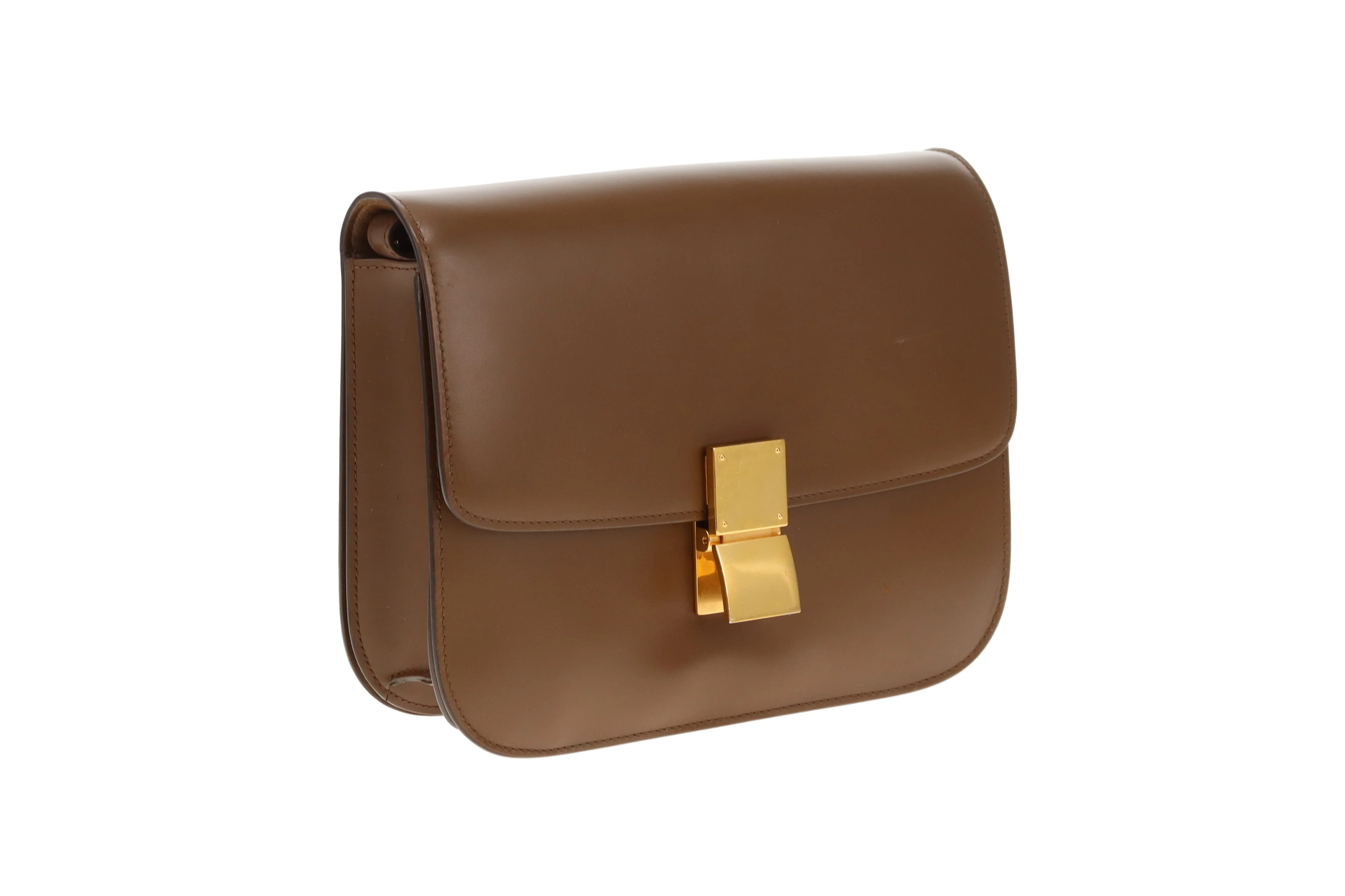 Celine Box Bag Medium Brown Smooth Leather - Image 3