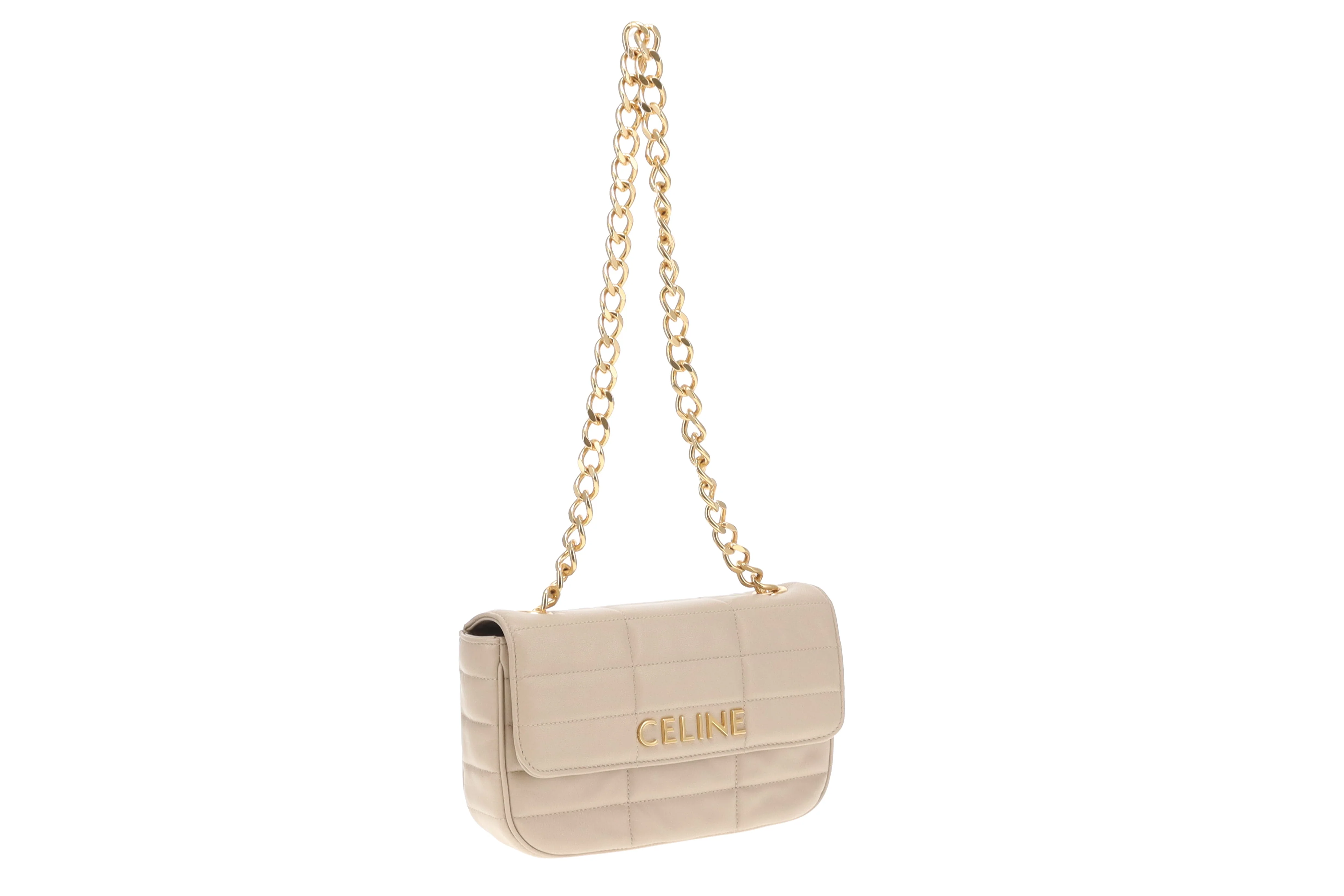 Celine Chain Shoulder Bag Beige GHW - Image 4