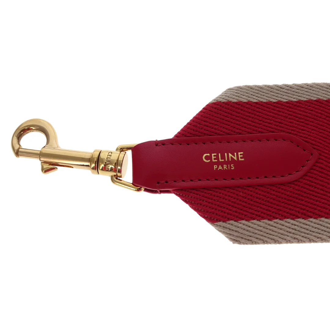 Celine Cotton Canvas Strap Red & Beige Stripe - Image 3