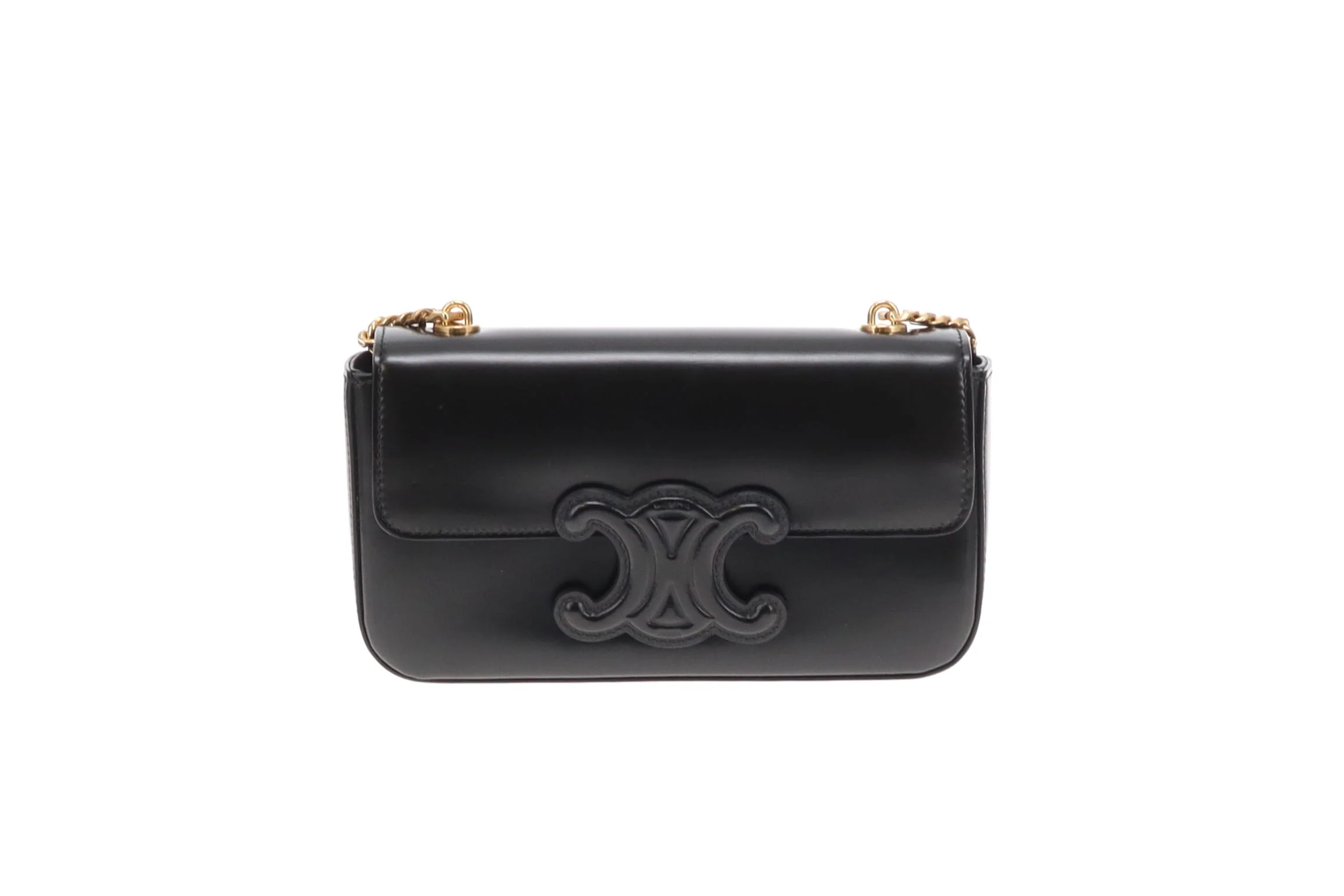 Celine Triomphe Chain Shoulder Bag Smooth Calfskin GHW