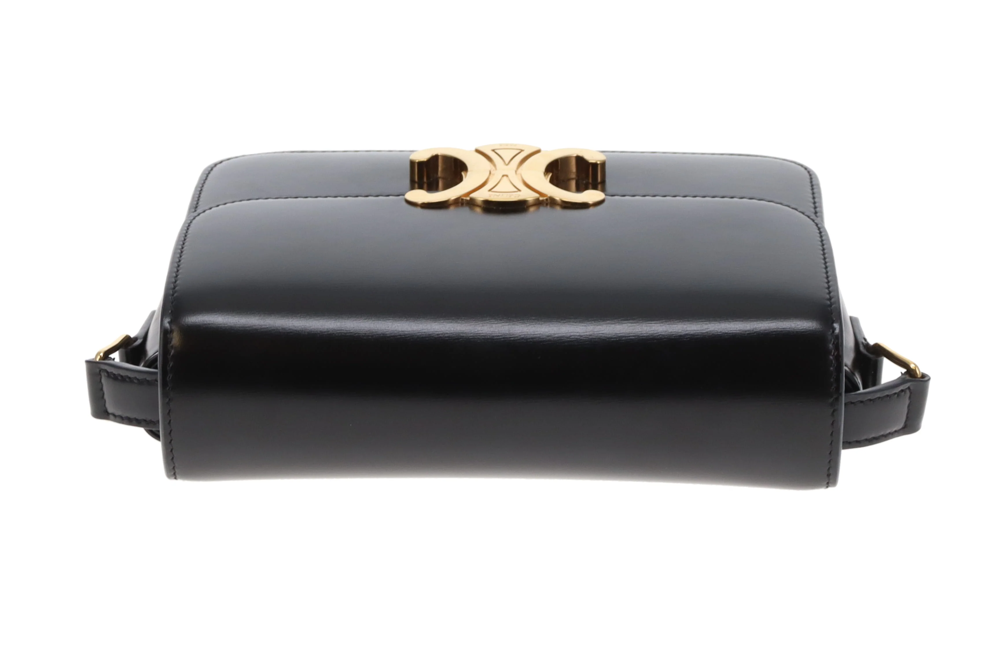Celine Triomphe Teen Crossbody Bag in Black Leather | Pre-Owned - Image 8