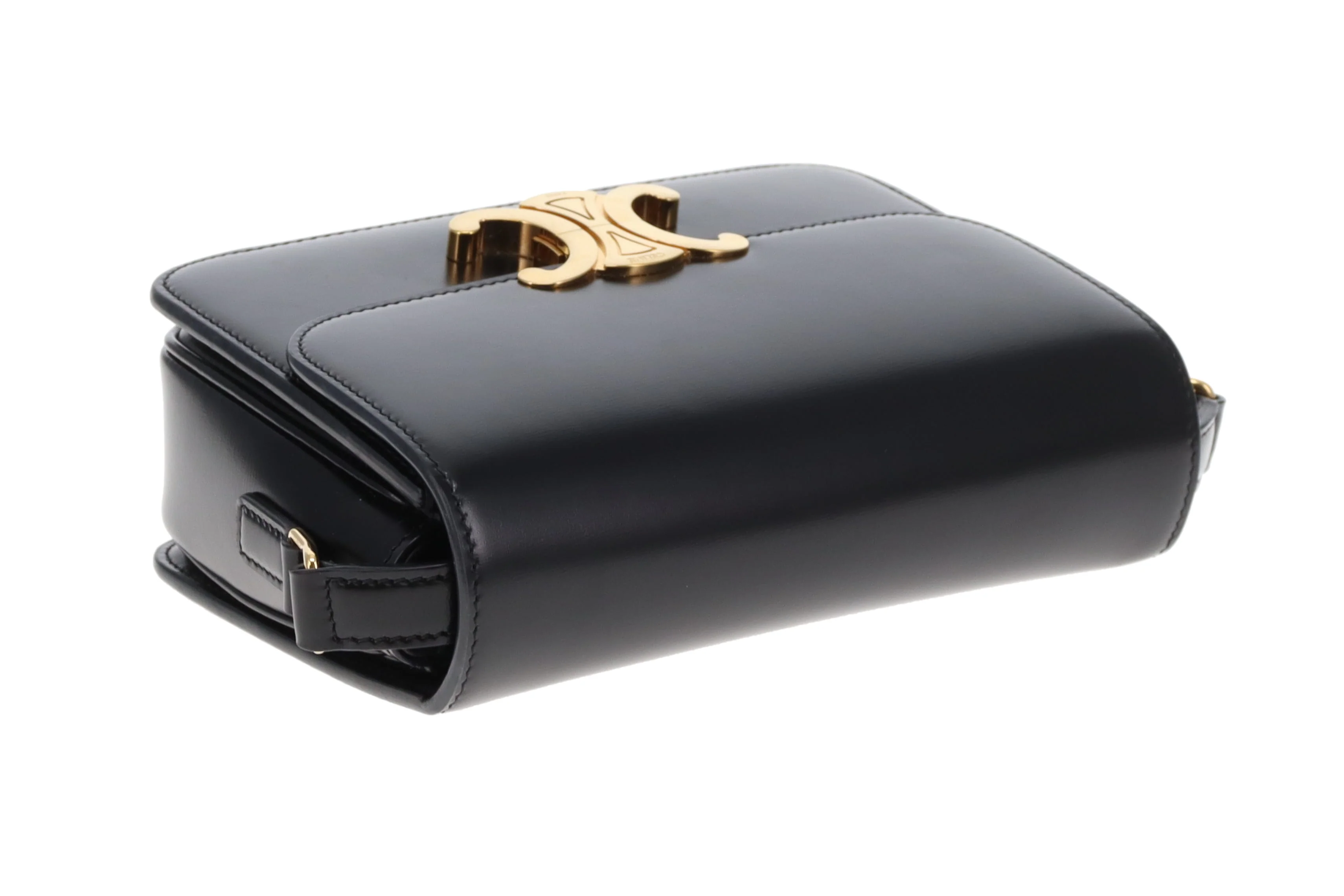 Celine Triomphe Teen Crossbody Bag in Black Leather | Pre-Owned - Image 9