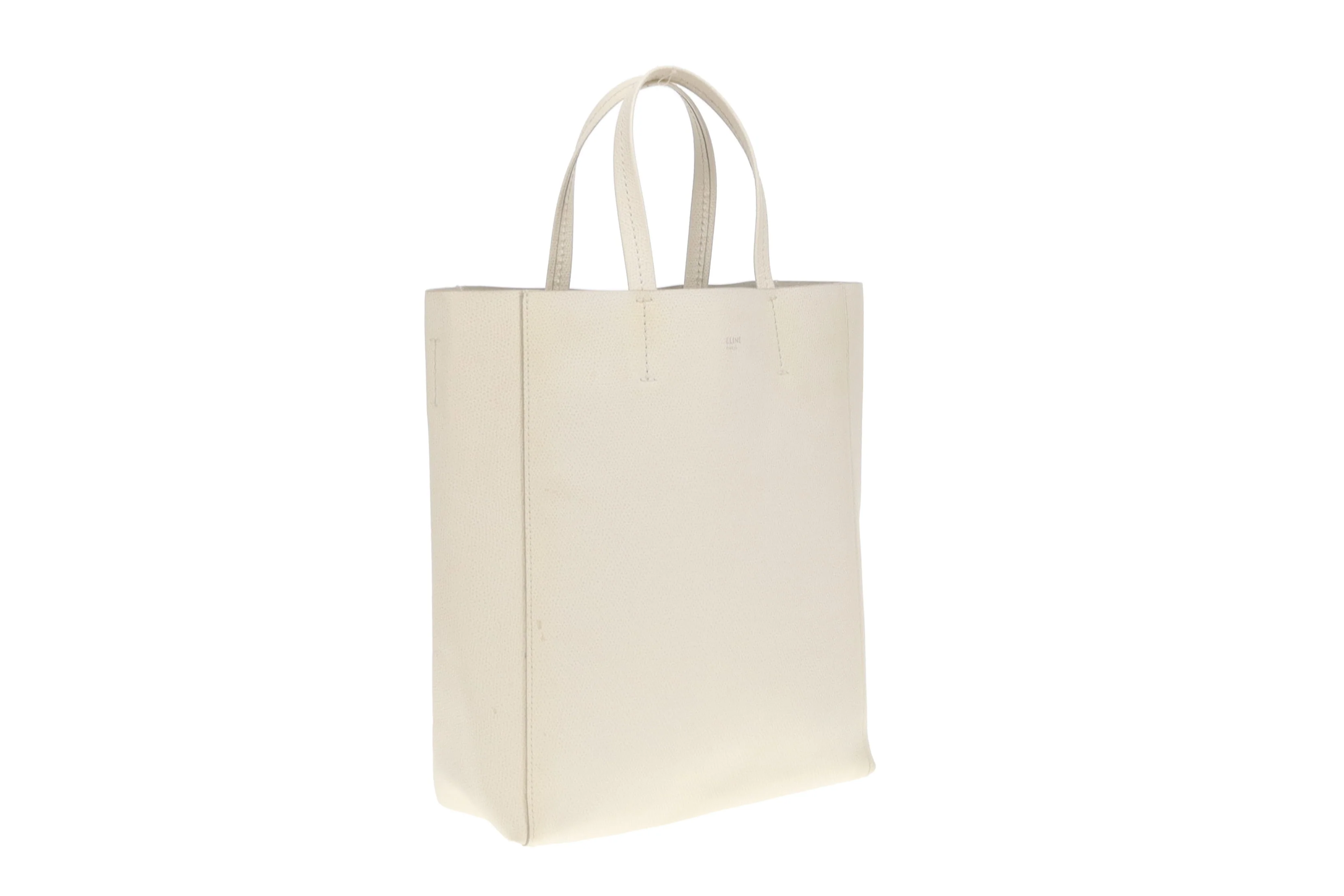 Celine Vertical Tote Bag White Leather - Image 4
