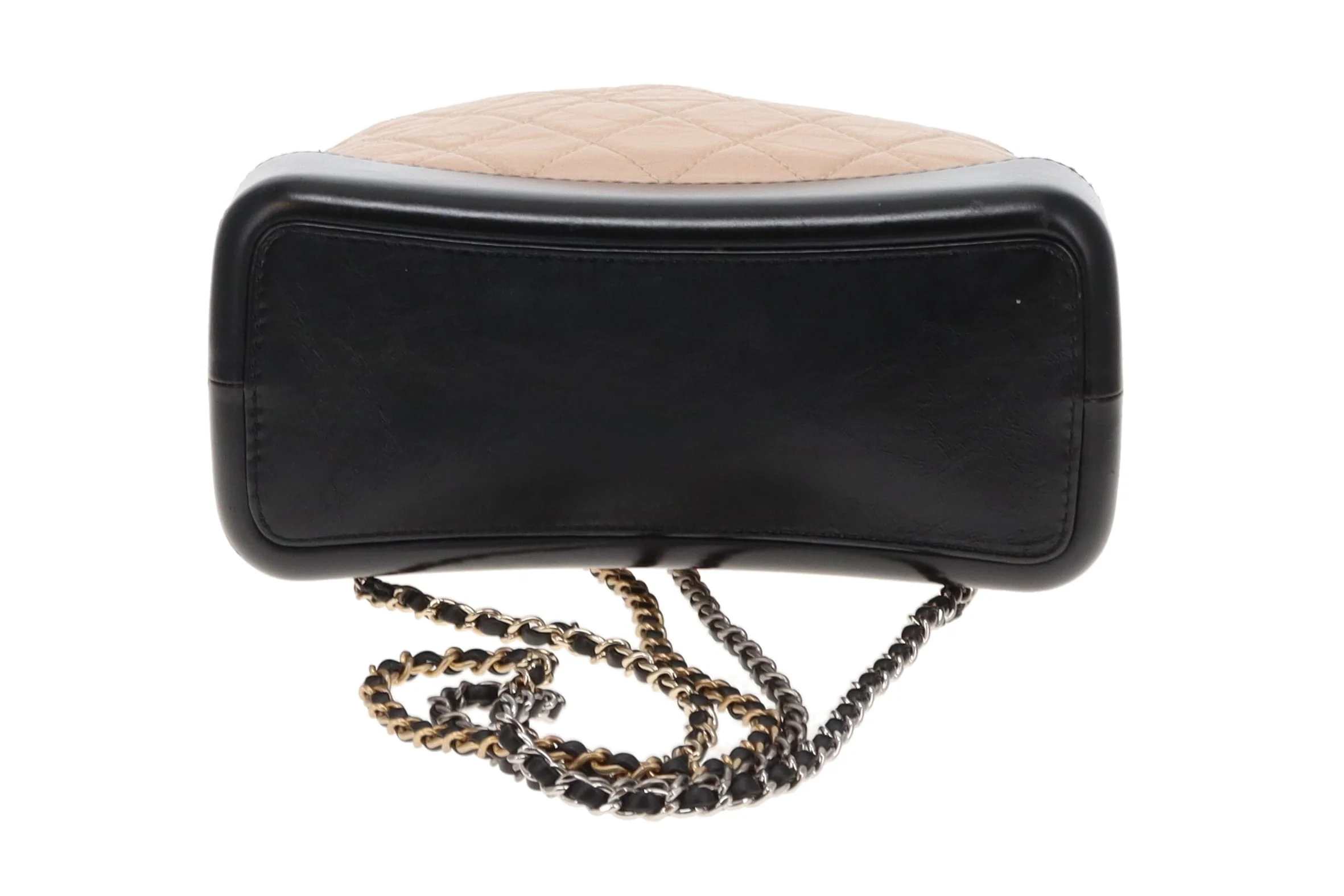 Chanel Gabrielle Backpack Beige Aged Calfskin and Black Leather 2018 - Image 11