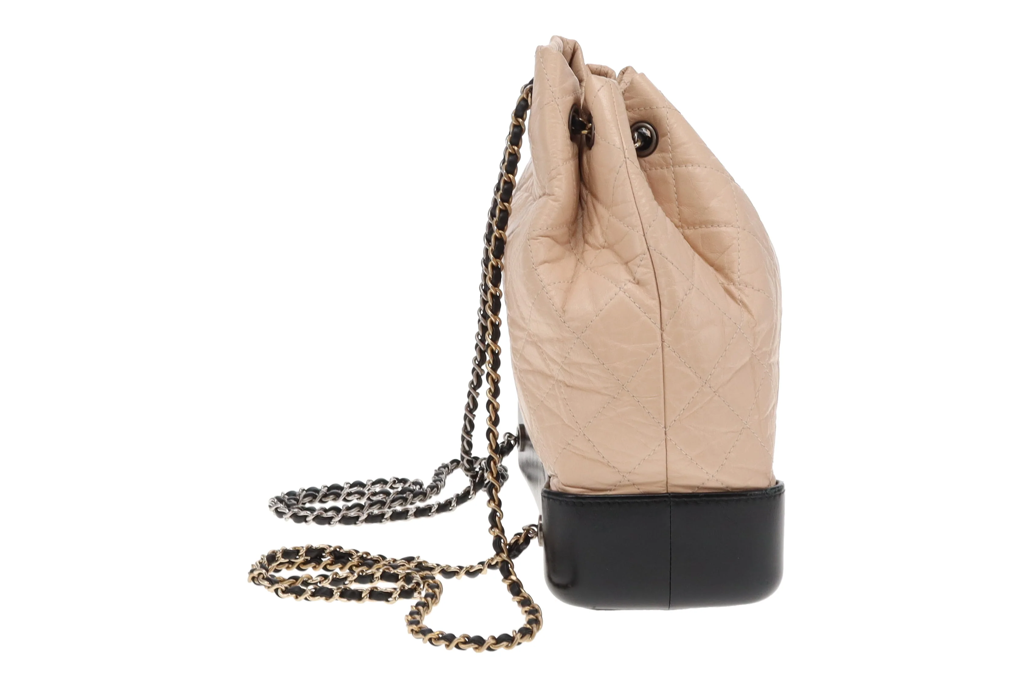 Chanel Gabrielle Backpack Beige Aged Calfskin and Black Leather 2018 - Image 5