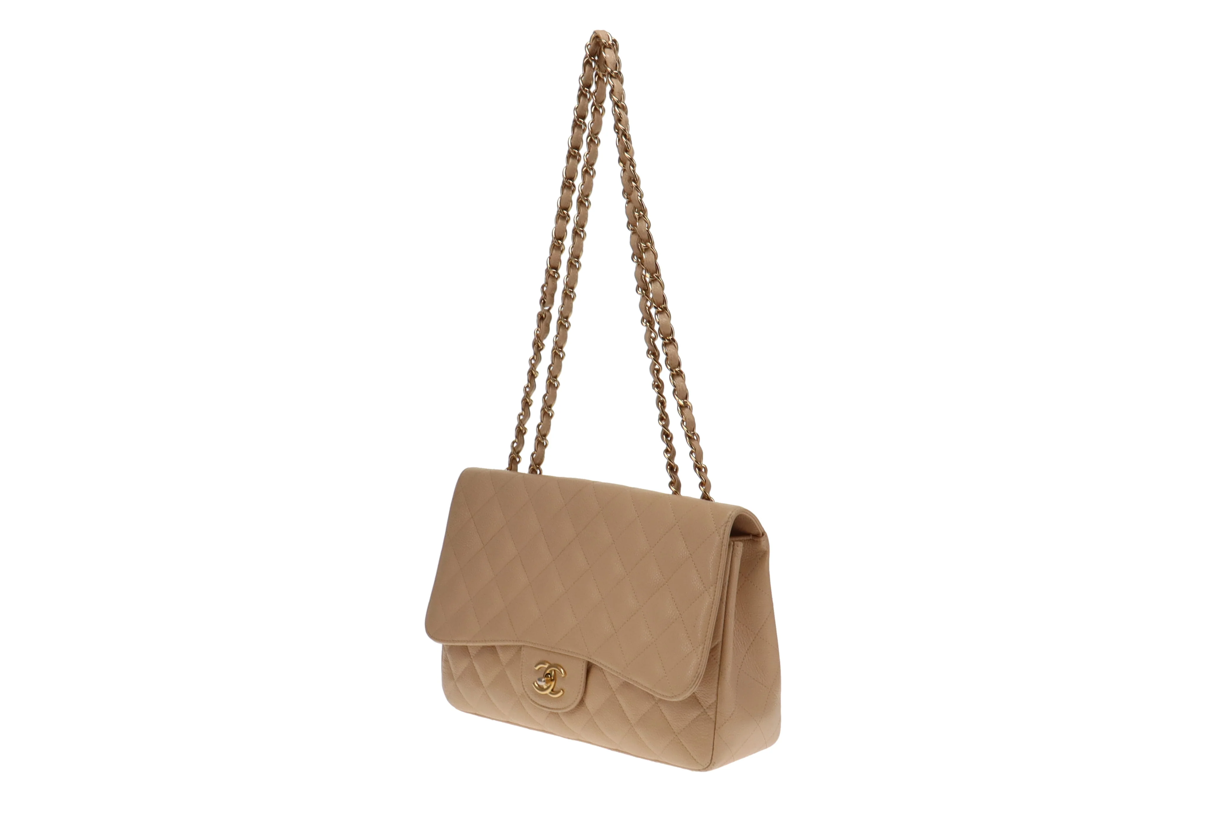 Chanel Classic Jumbo Single Flap Beige Caviar GHW 2009/10 (13 series) - Image 11