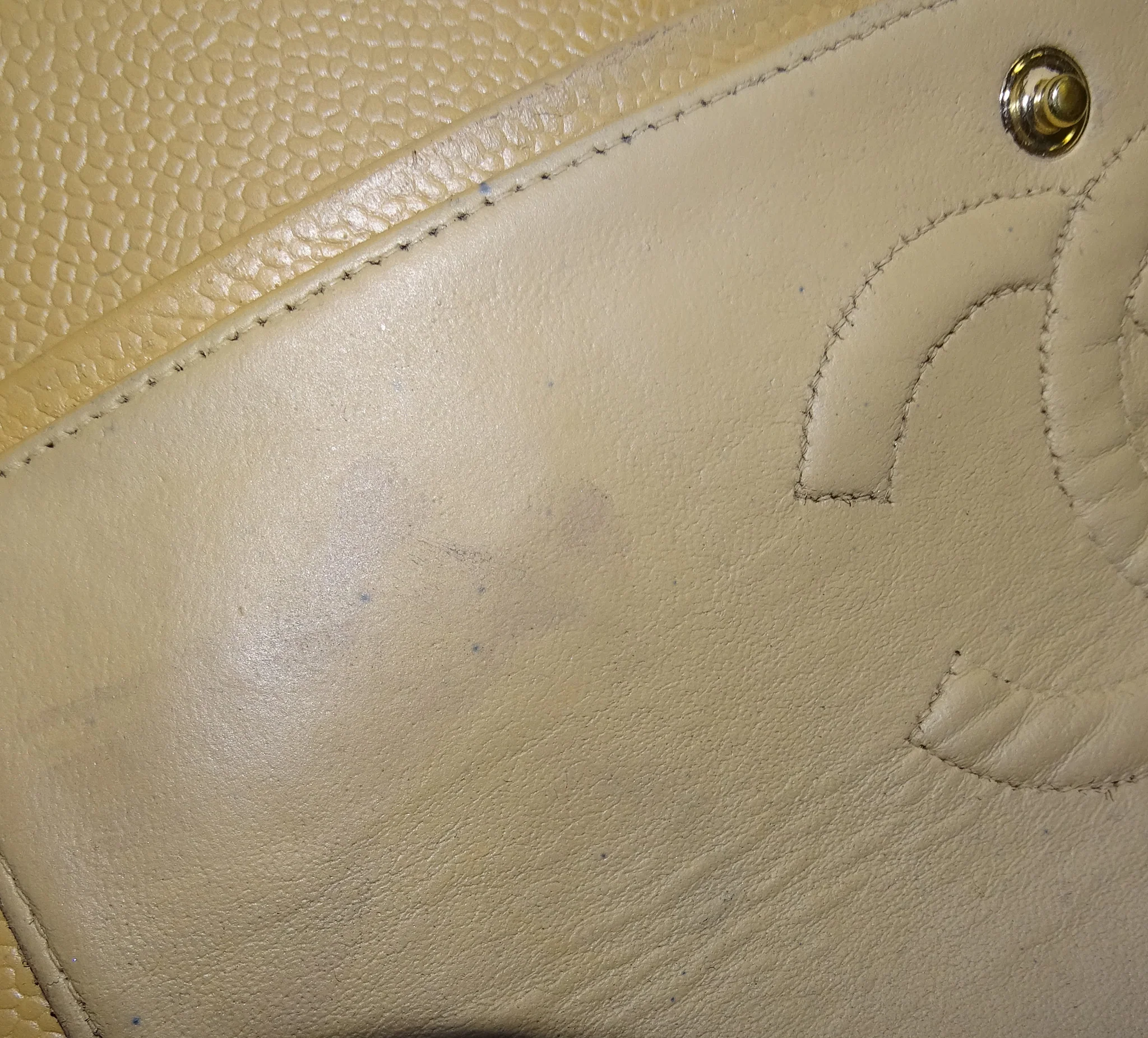 Chanel Classic Medium Double Flap Beige Caviar GH 2005/06 - Image 11