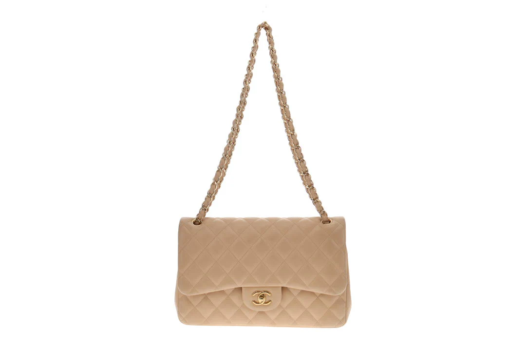 Chanel Classic Jumbo Double Flap Beige Lambskin GH 2010/11