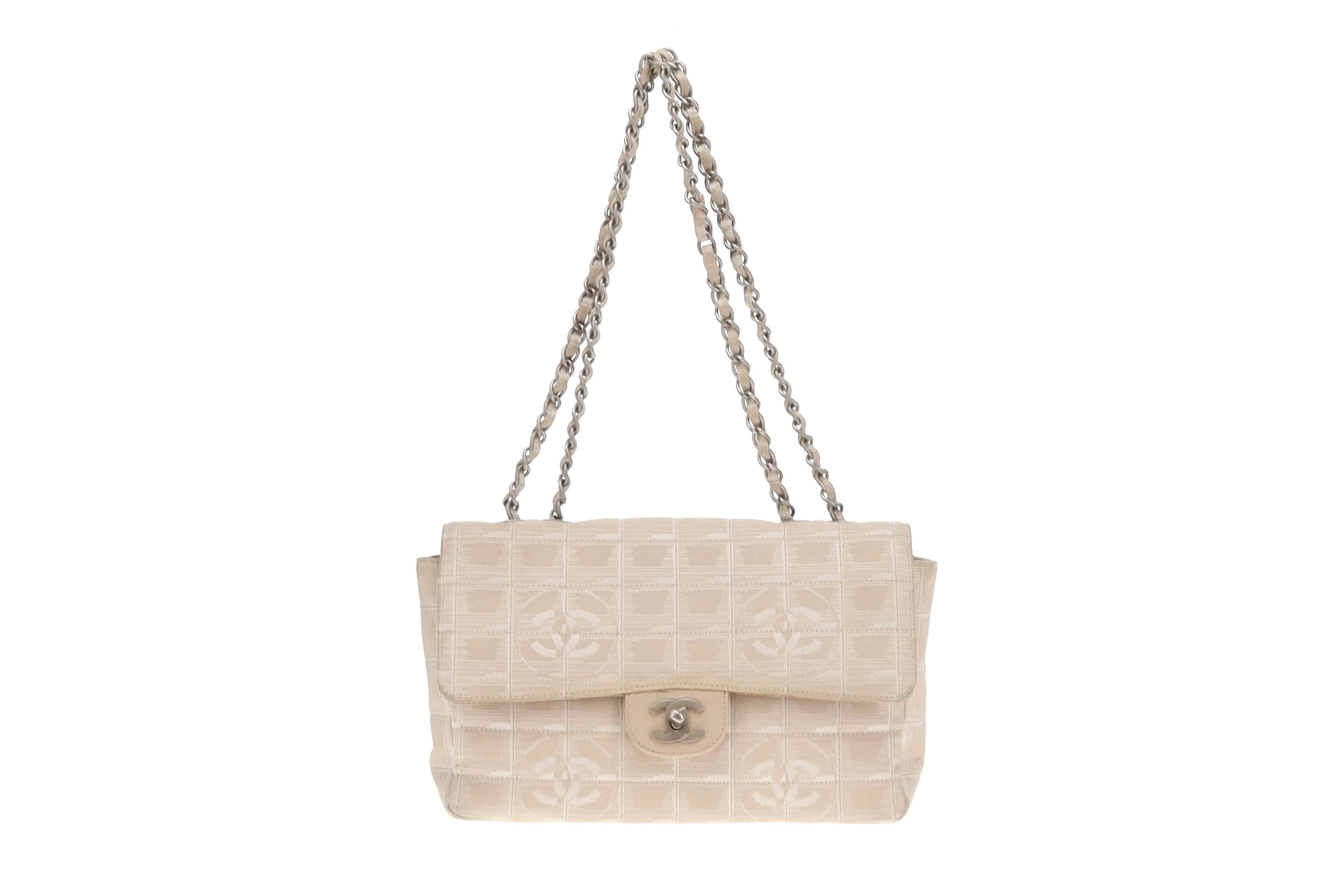 Chanel Beige Travel Ligne Single Flap Shoulder Bag 2002/03 - Image 4