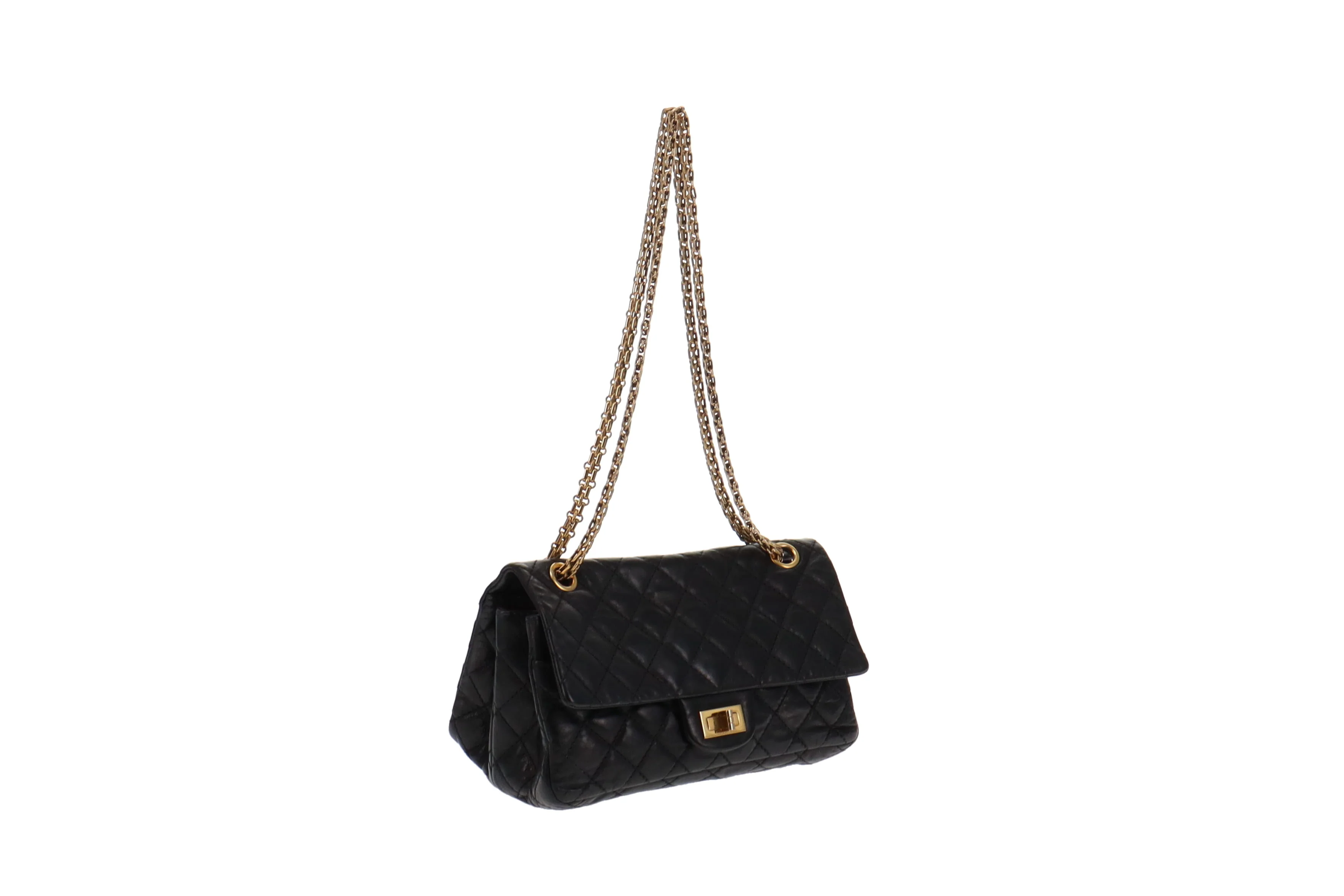 Chanel 2.55 Black Glazed Calfskin Reissue 224 Accordion Flap Bag 2008/09 - Image 3
