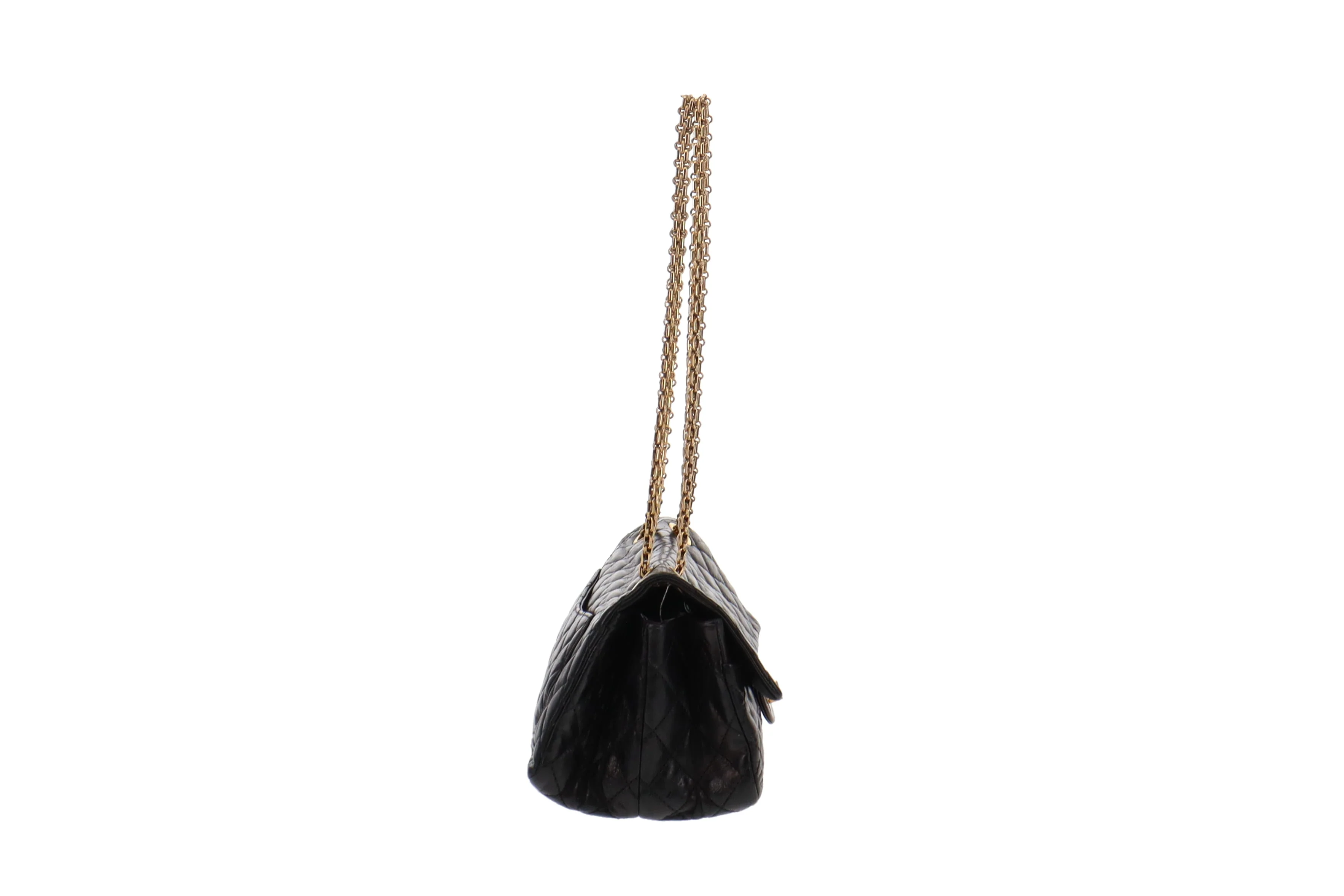 Chanel 2.55 Black Glazed Calfskin Reissue 224 Accordion Flap Bag 2008/09 - Image 4