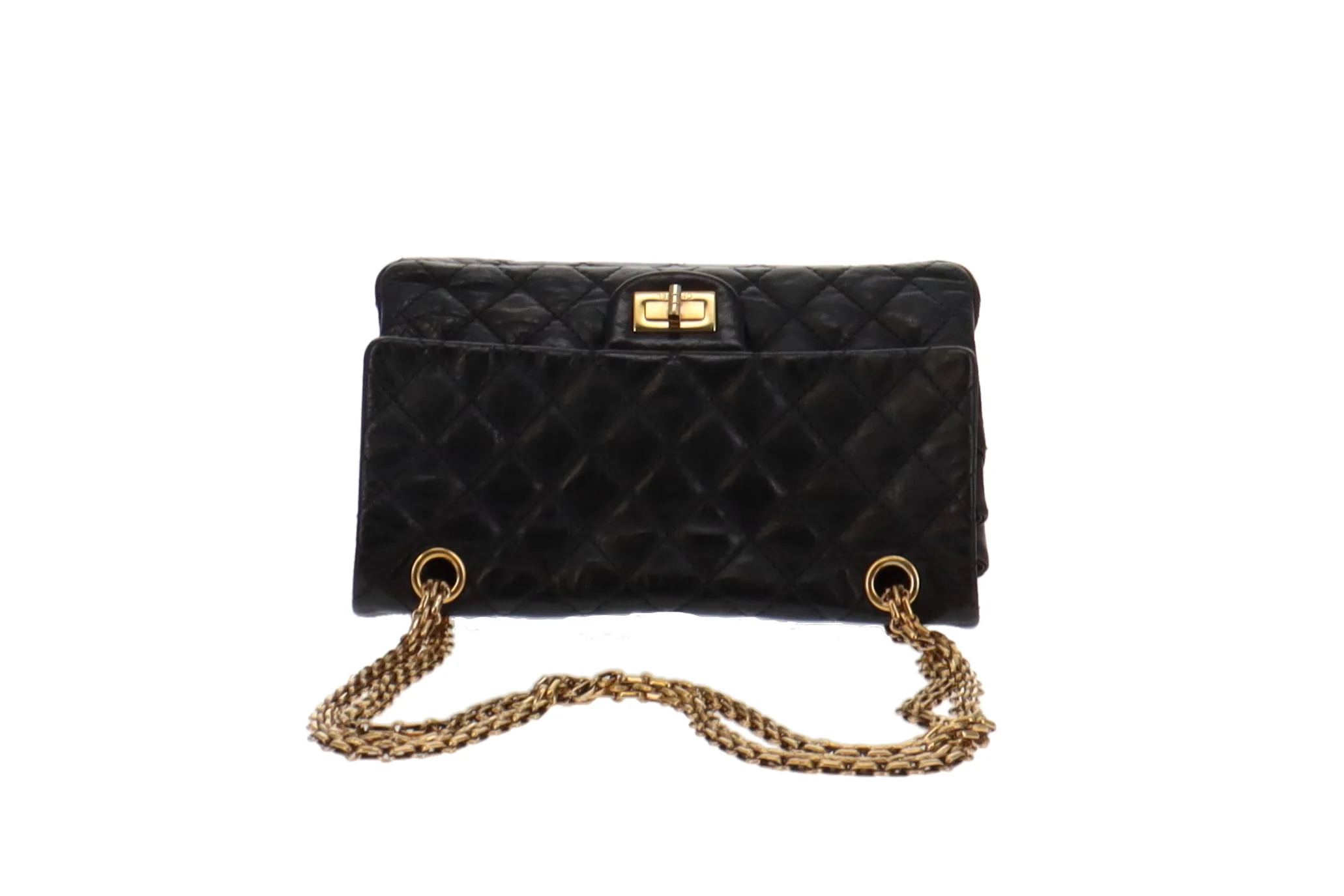 Chanel 2.55 Black Glazed Calfskin Reissue 224 Accordion Flap Bag 2008/09 - Image 7