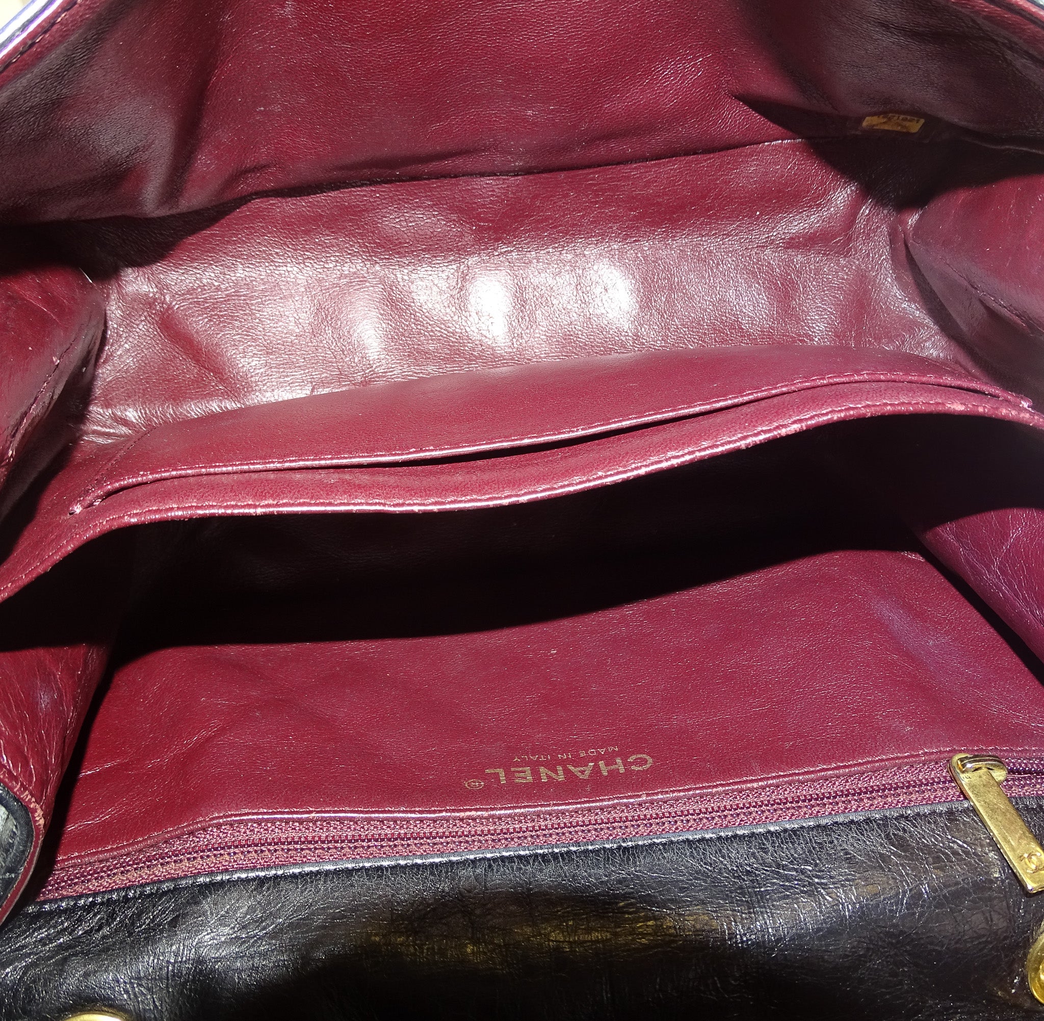 Chanel 2.55 Black Glazed Calfskin Reissue 224 Accordion Flap Bag 2008/09 - Image 9