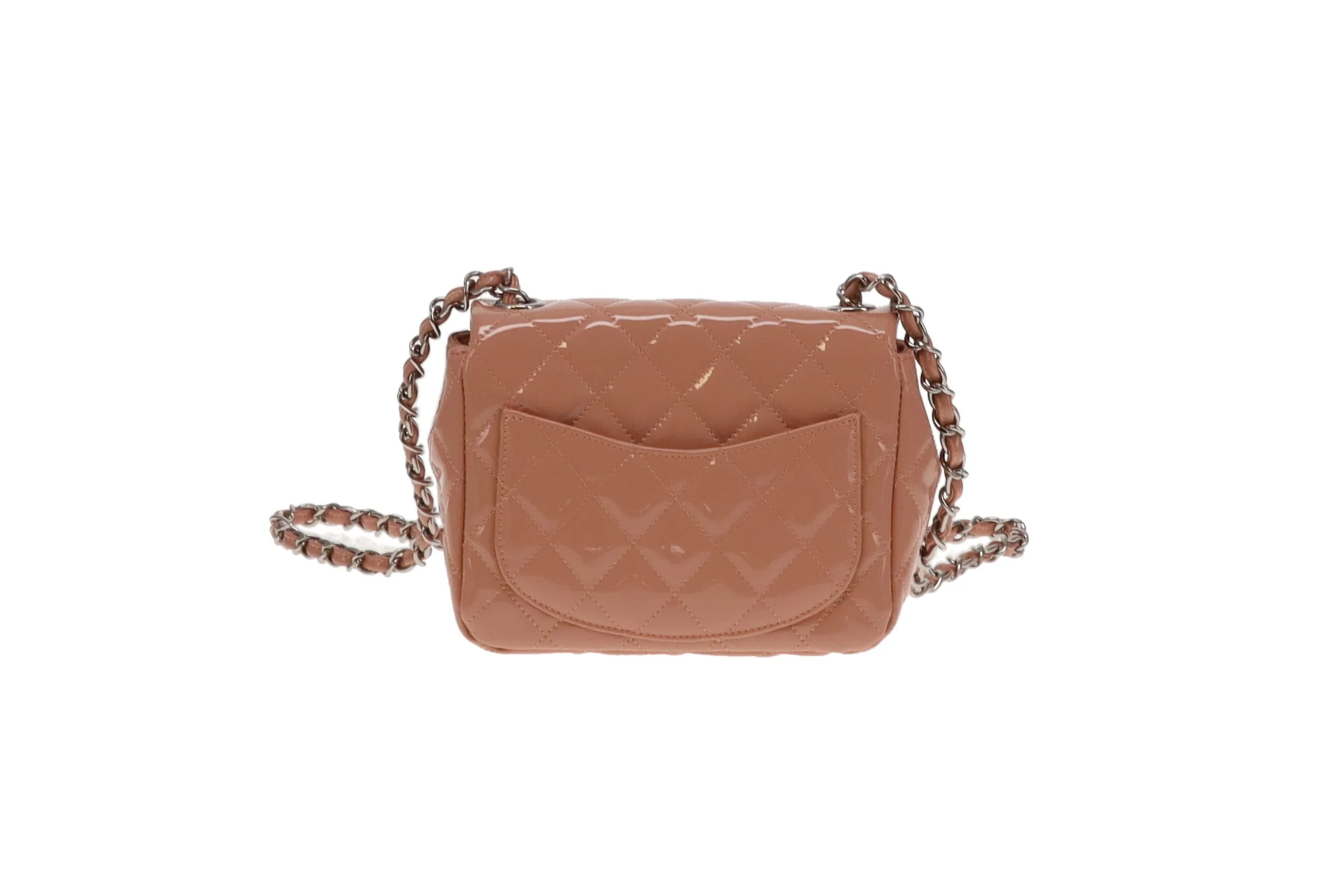 Chanel Blush Patent Leather and SHW Mini Square Flap Bag 2012/13 - Image 8
