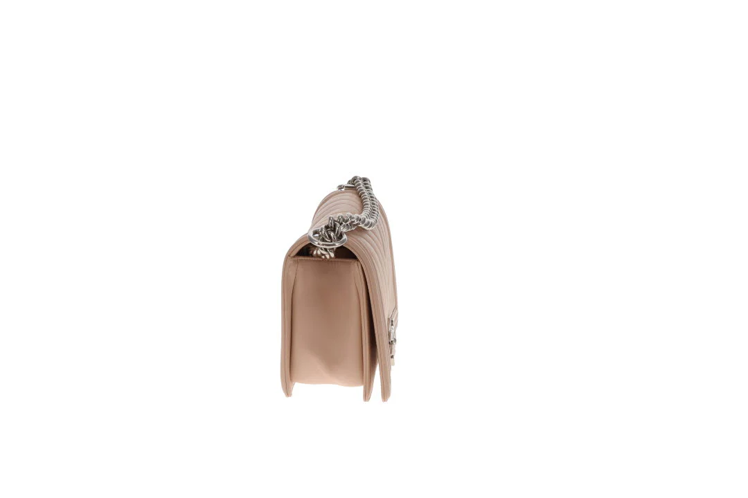 Chanel Boy Bag New Medium Beige Chevron With Silver Hardware 2016 - Image 7