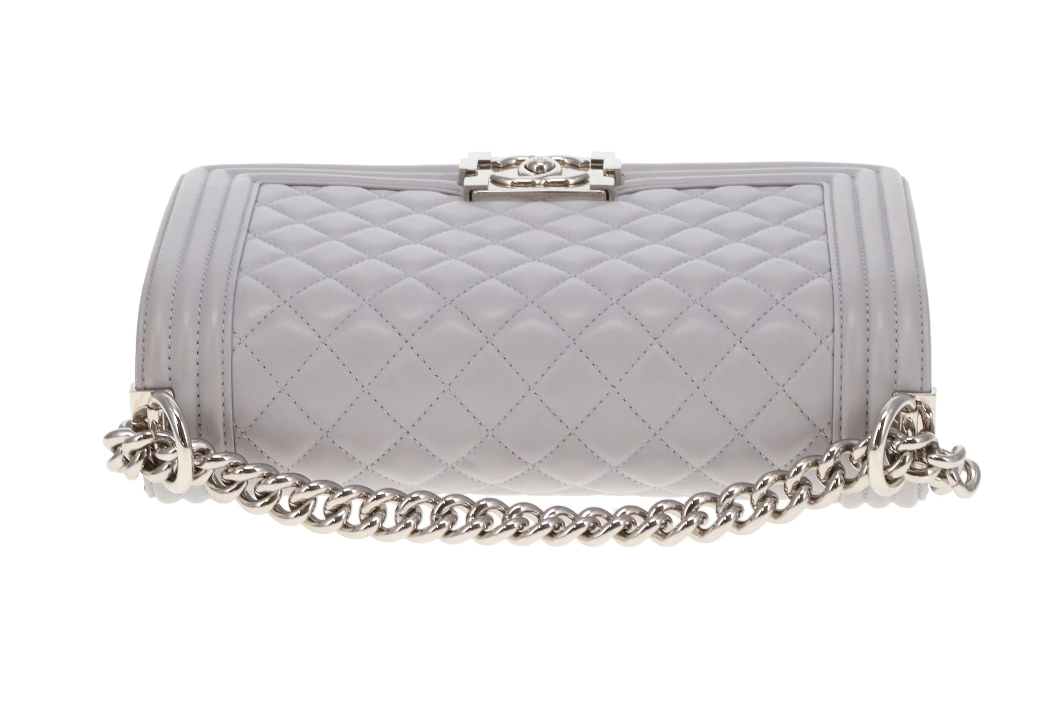 Chanel Boy Bag New Medium Grey Lambskin SHW 2017/18 - Image 10