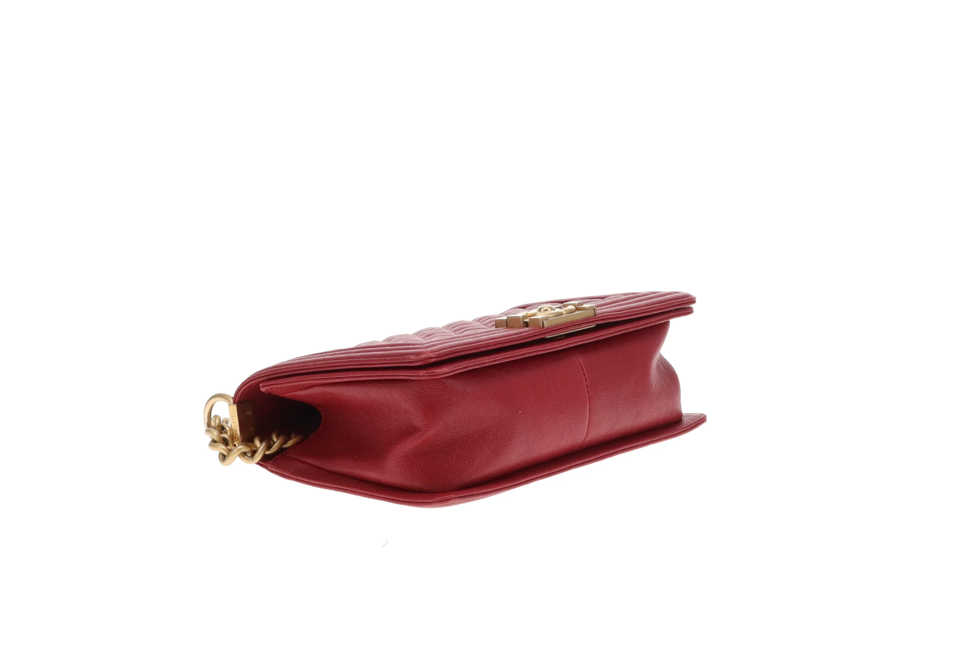 Chanel Boy Bag New Medium In Red Soft Caviar 2018/19 - Image 12