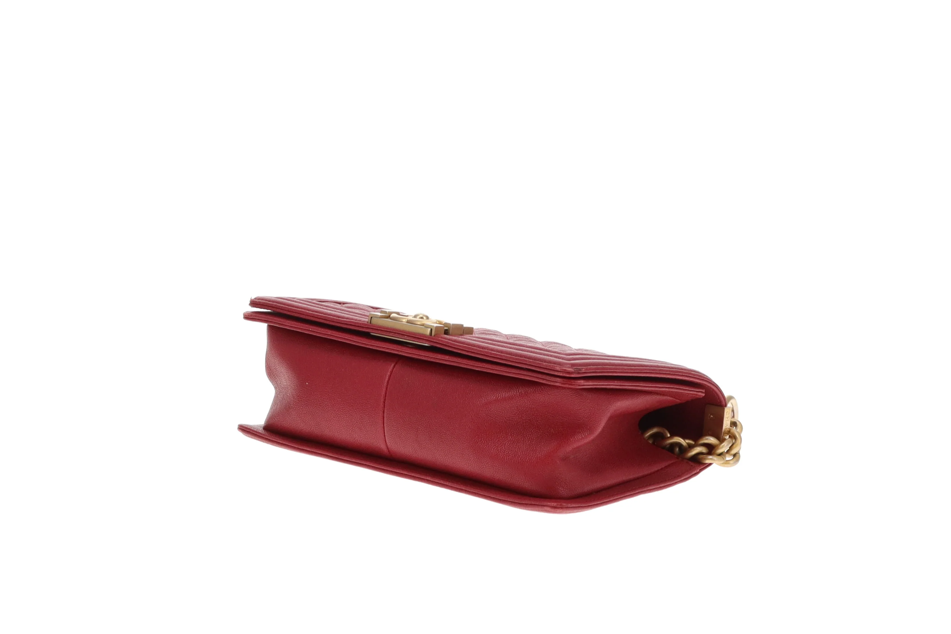 Chanel Boy Bag New Medium In Red Soft Caviar 2018/19 - Image 13