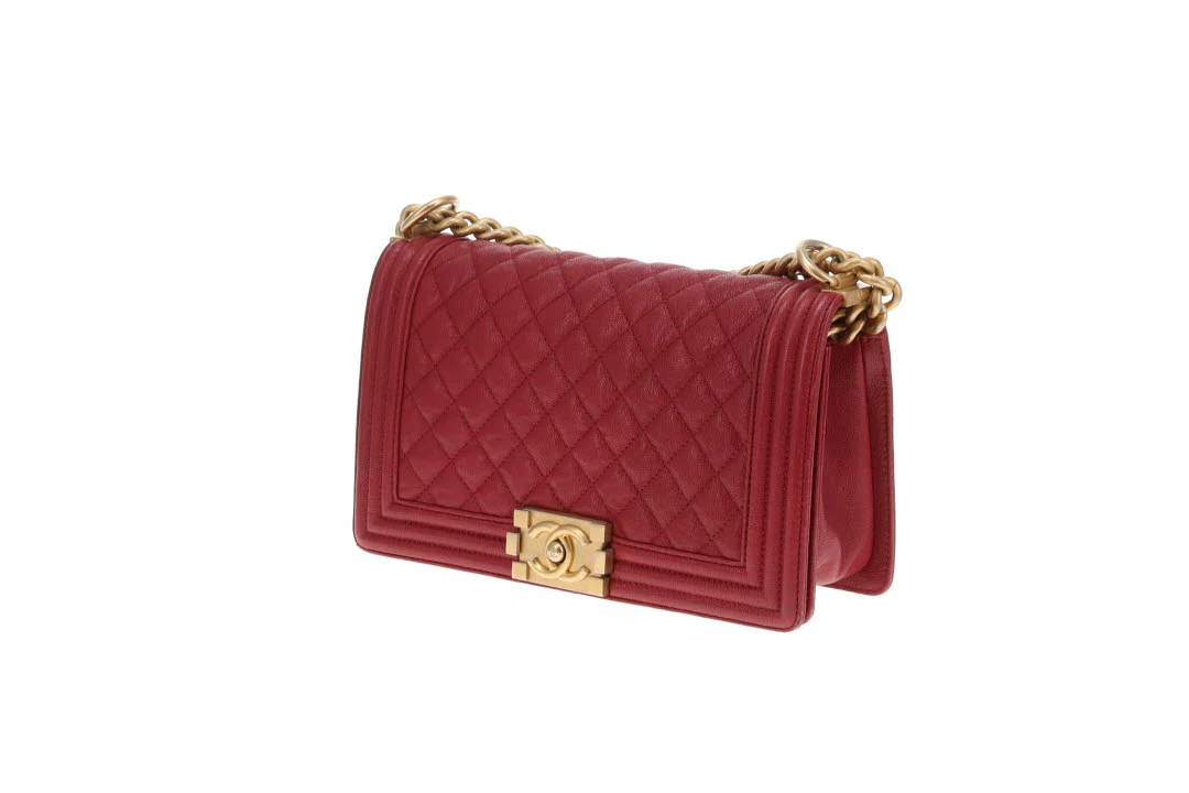 Chanel Boy Bag New Medium In Red Soft Caviar 2018/19 - Image 14