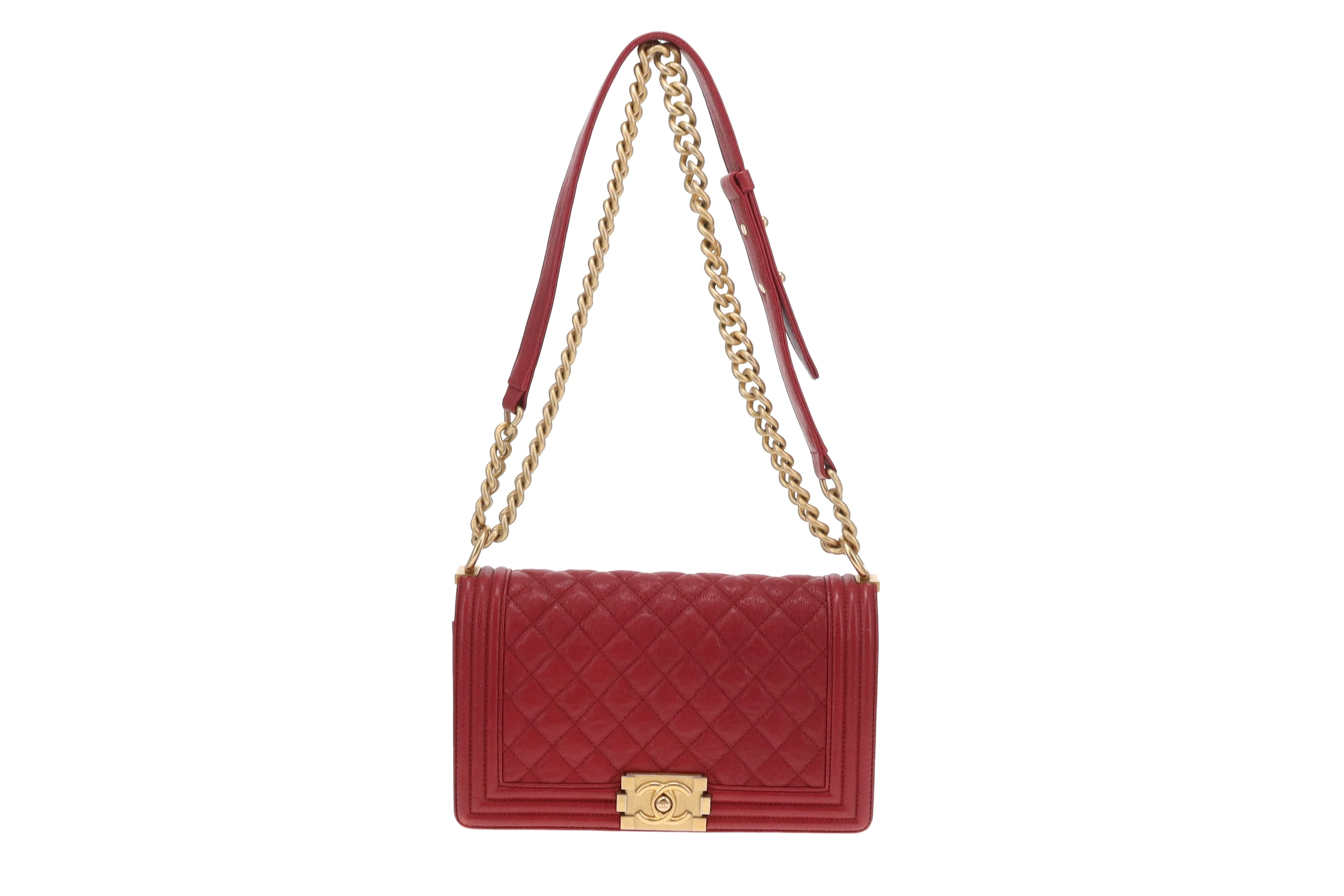 Chanel Boy Bag New Medium In Red Soft Caviar 2018/19 - Image 4