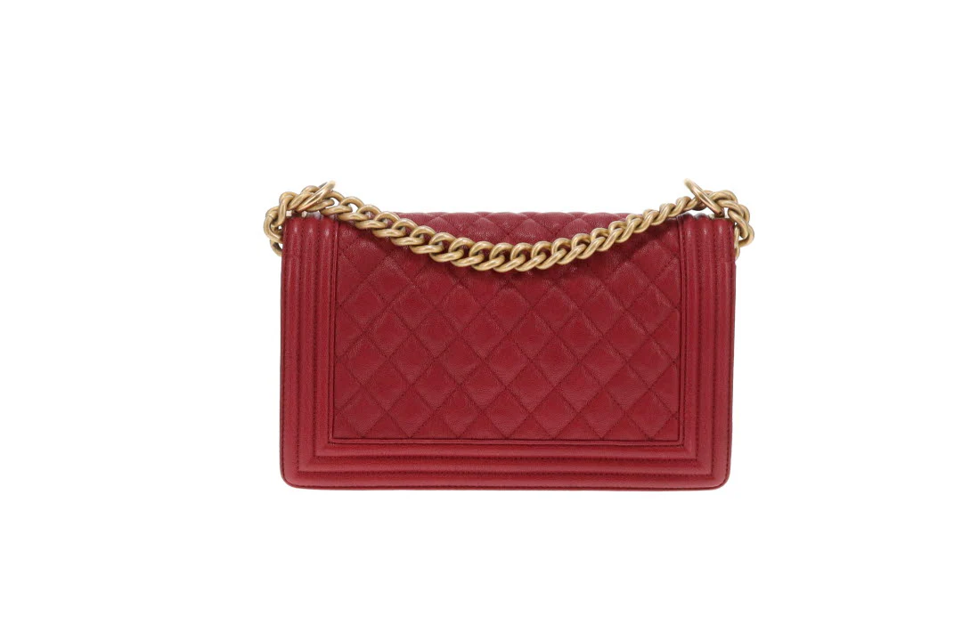 Chanel Boy Bag New Medium In Red Soft Caviar 2018/19 - Image 8