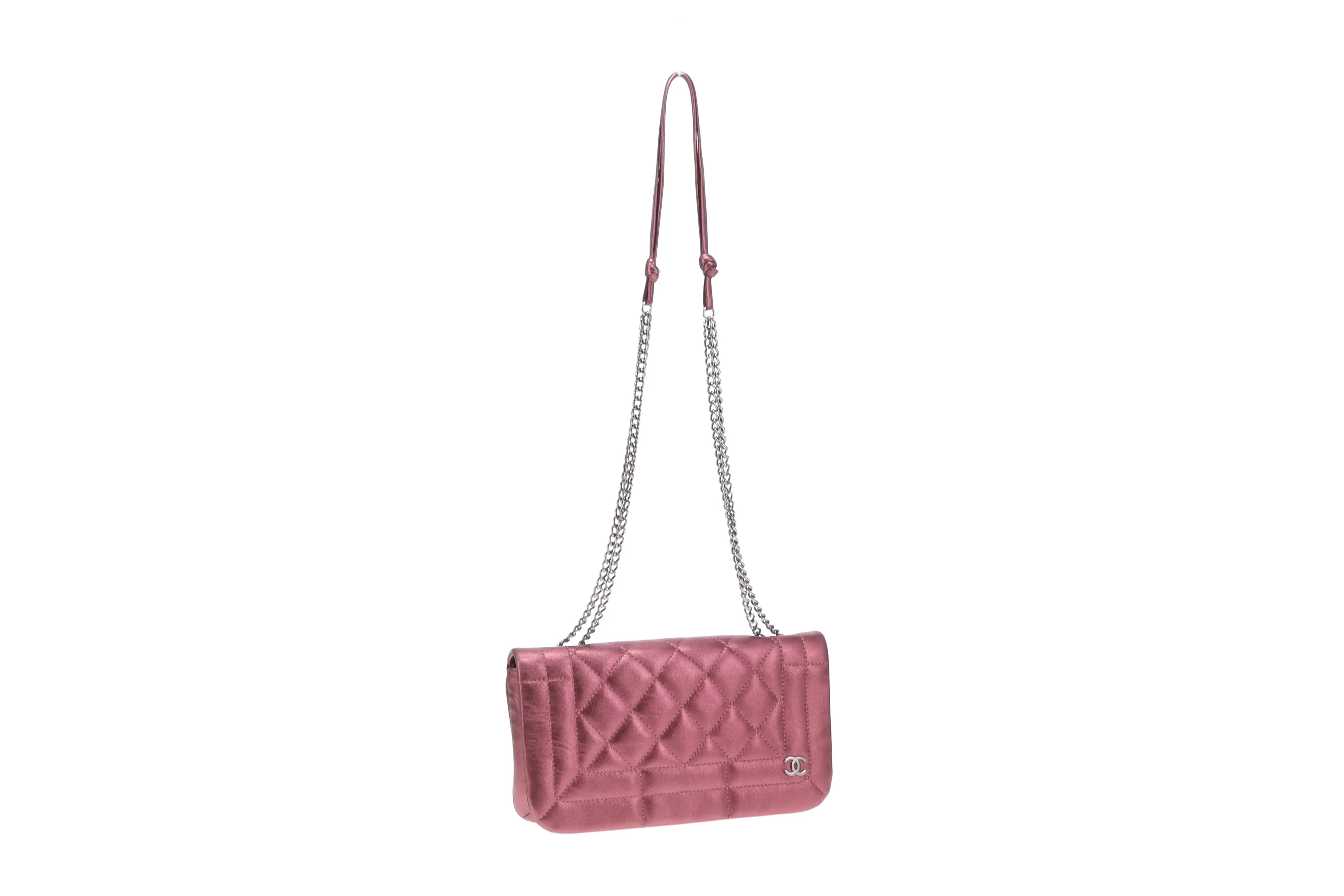 Chanel CC Quilted Pink Iridescent Calfskin Full Single Flap - Image 5