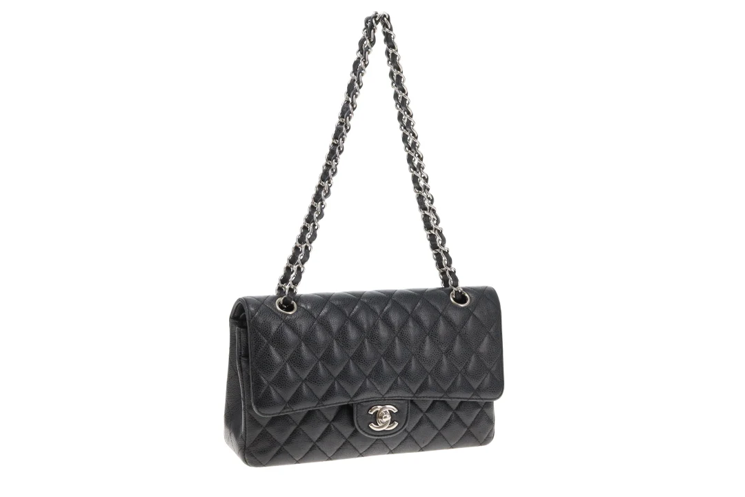 Chanel Classic Double Flap Bag Medium Black Caviar SHW 2018 - Image 13