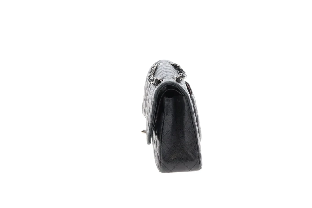 Chanel Classic Double Flap Bag Medium Black Caviar SHW 2018 - Image 7