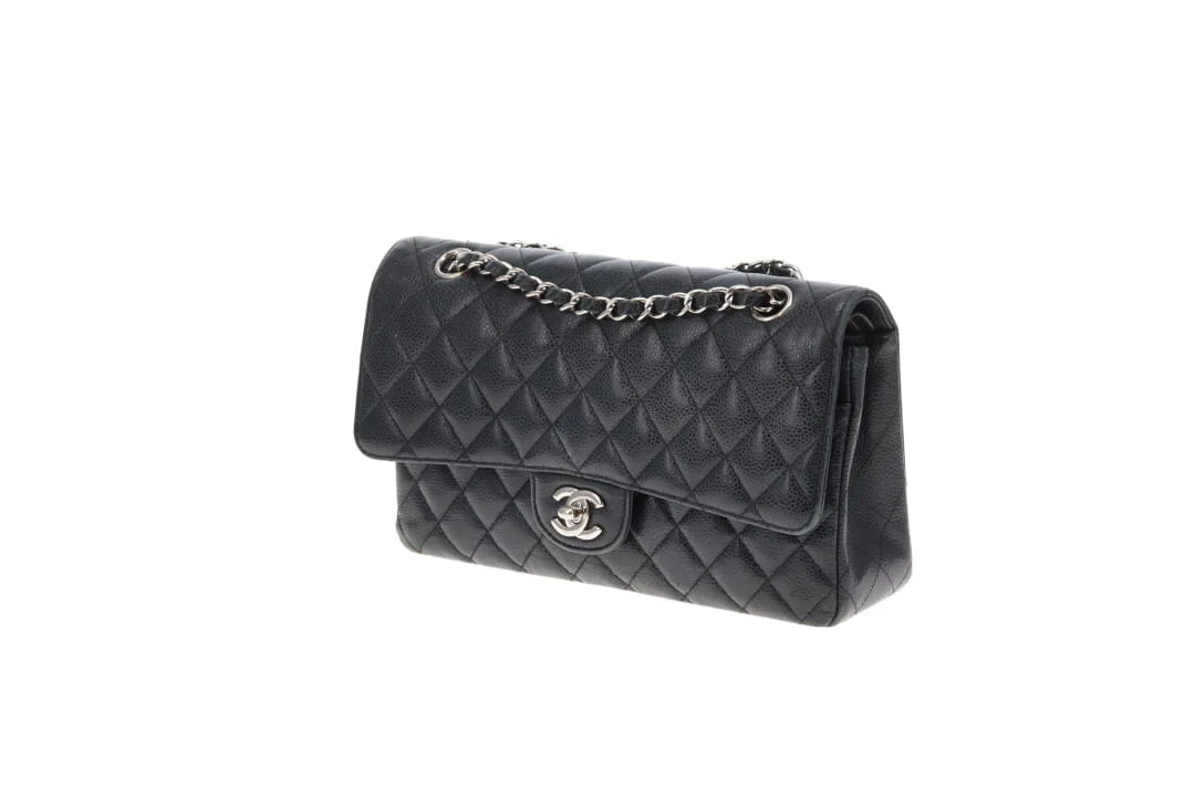 Chanel Classic Double Flap Bag Medium Black Caviar SHW 2018 - Image 8