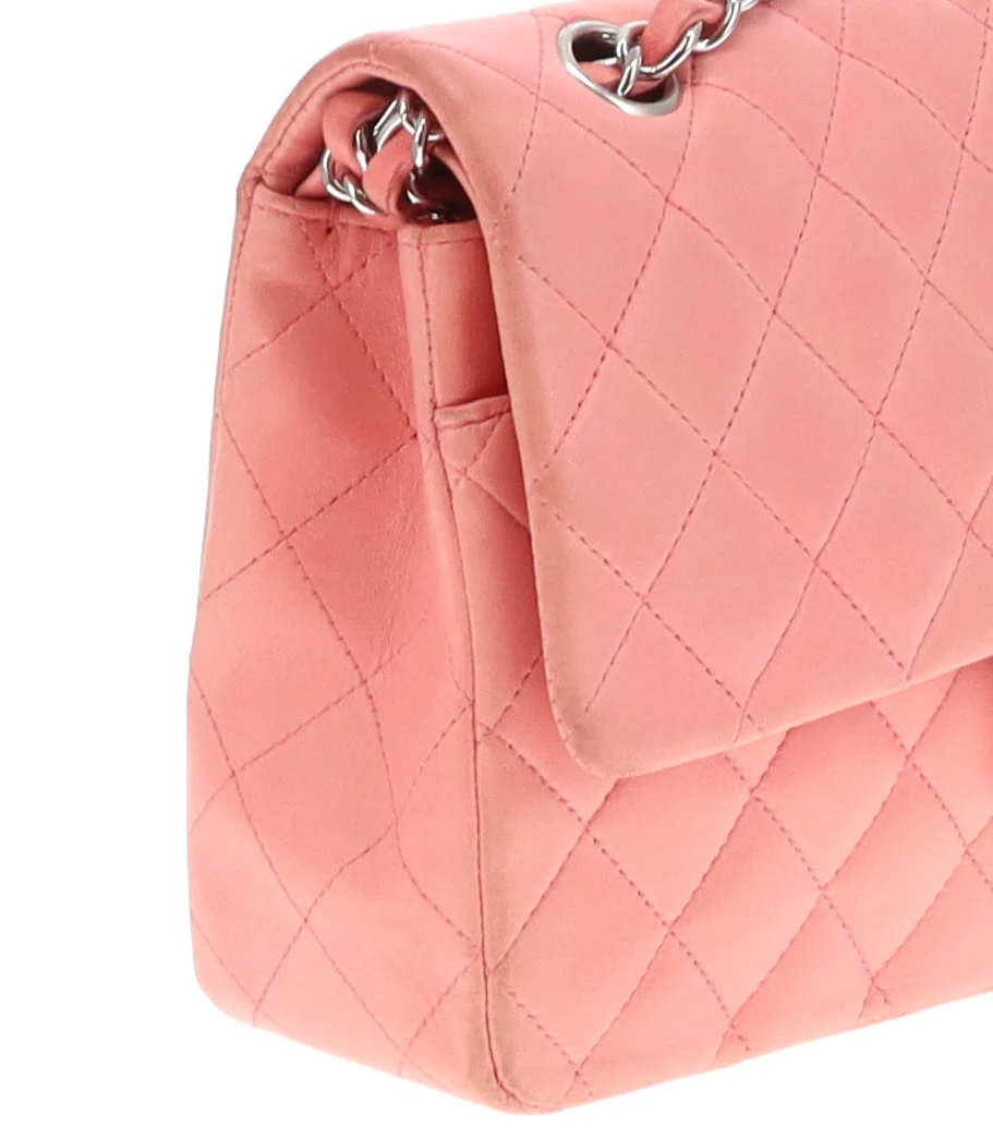 Chanel Classic Double Flap Bag Medium Soft Pink Lambskin 2012 - Image 10