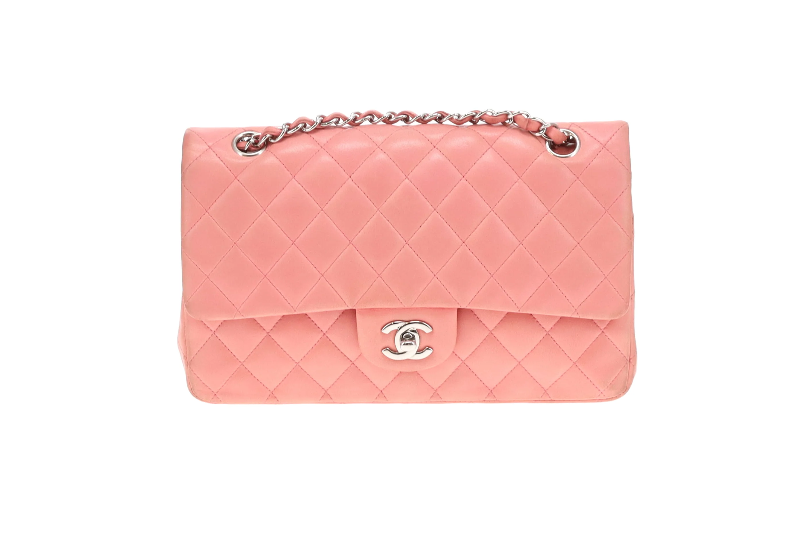 Chanel Classic Double Flap Bag Medium Soft Pink Lambskin 2012 - Image 14