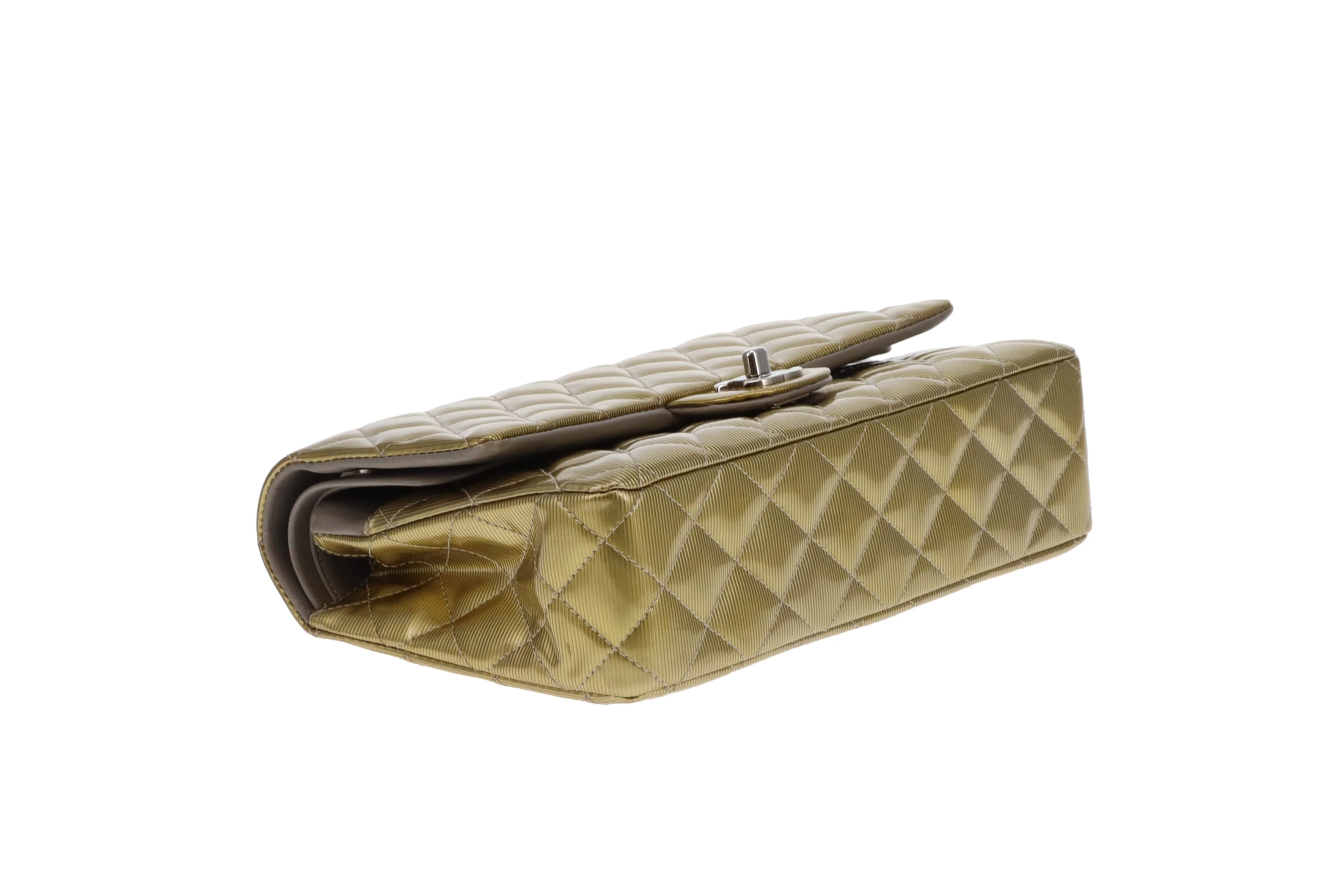 Chanel Classic Double Flap Bag Seasonal Gold Patent Leather SHW 2012 - Image 10
