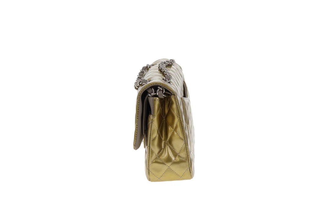 Chanel Classic Double Flap Bag Seasonal Gold Patent Leather SHW 2012 - Image 8