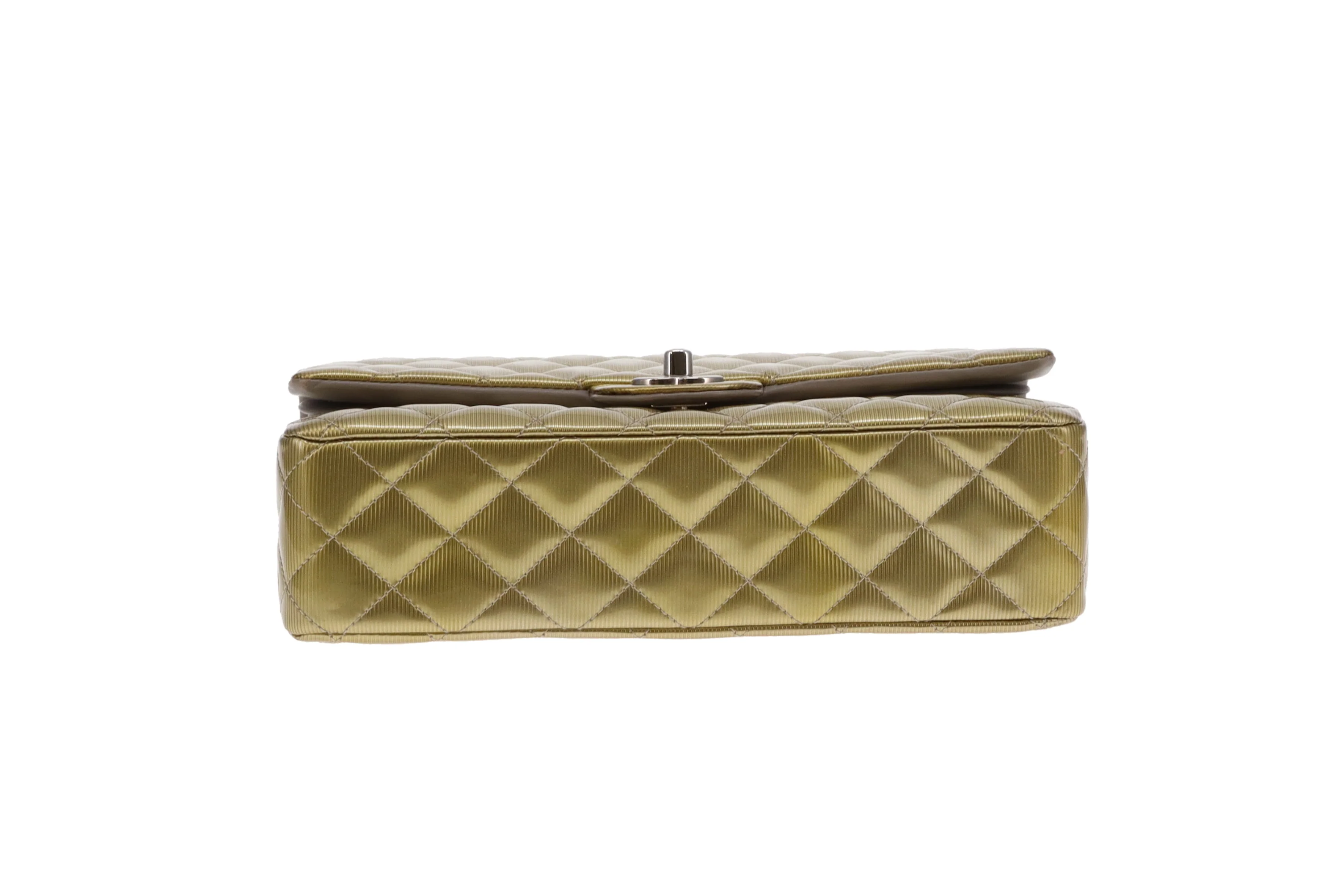Chanel Classic Double Flap Bag Seasonal Gold Patent Leather SHW 2012 - Image 9