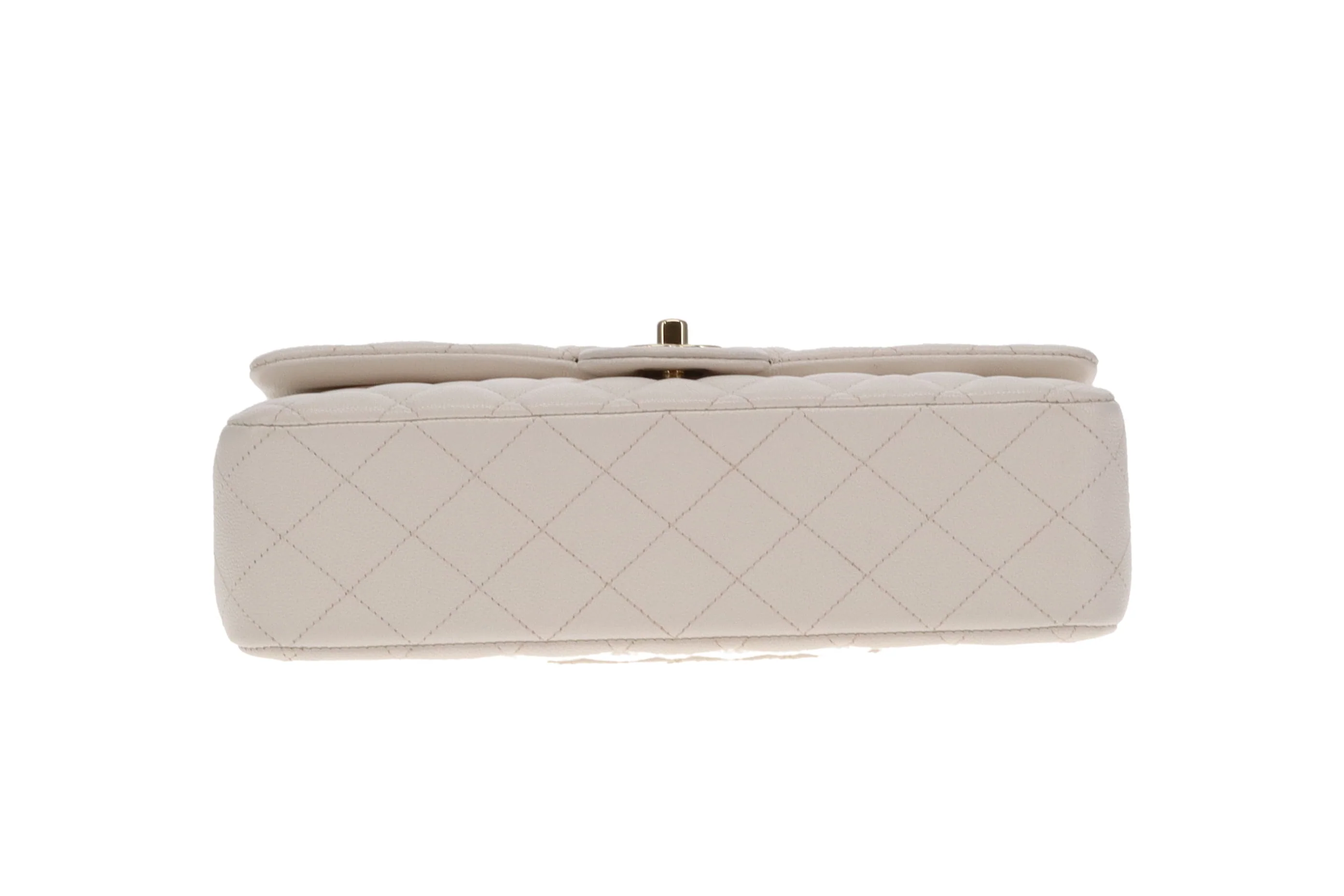 Chanel Classic Double Flap Caviar White Medium 2020 - Image 10