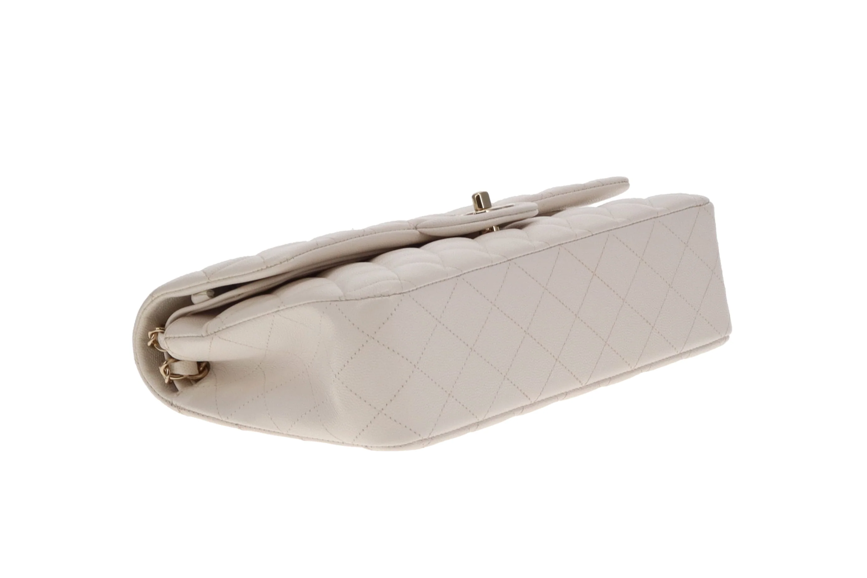 Chanel Classic Double Flap Caviar White Medium 2020 - Image 11