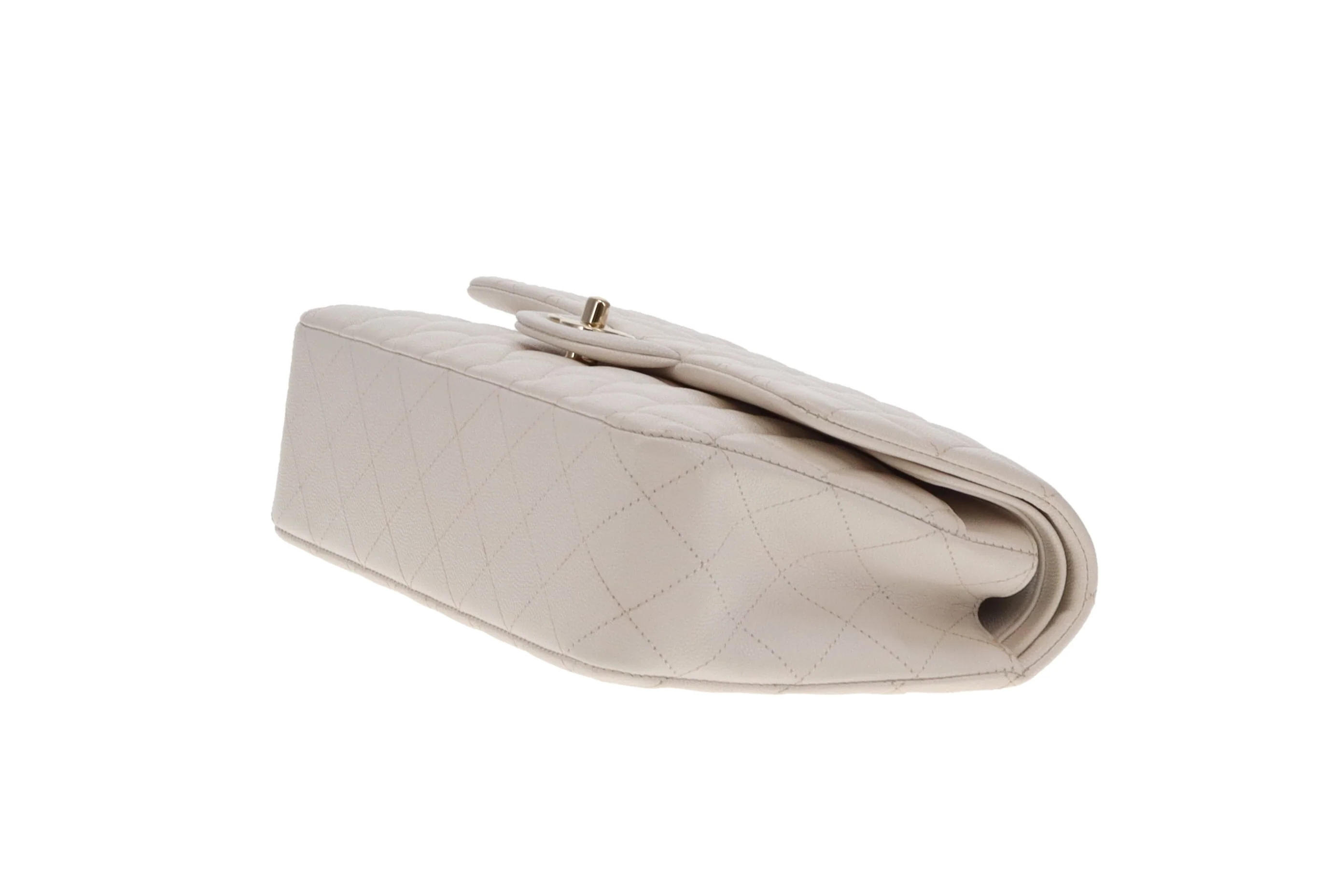 Chanel Classic Double Flap Caviar White Medium 2020 - Image 12
