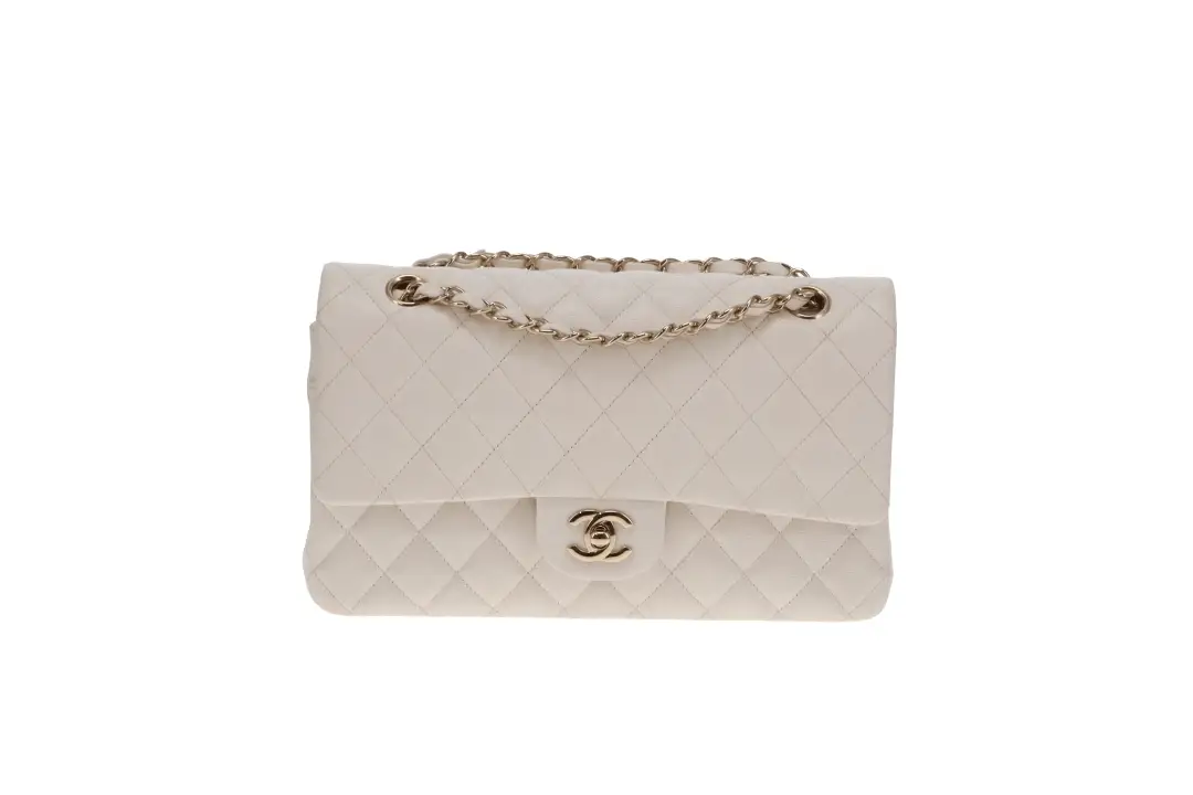 Chanel Classic Double Flap Caviar White Medium 2020 - Image 2