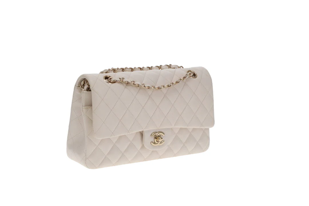 Chanel Classic Double Flap Caviar White Medium 2020 - Image 4