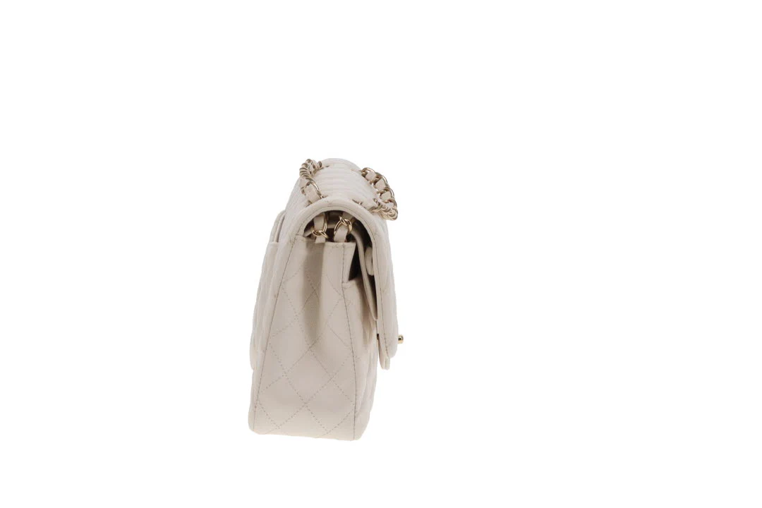 Chanel Classic Double Flap Caviar White Medium 2020 - Image 5