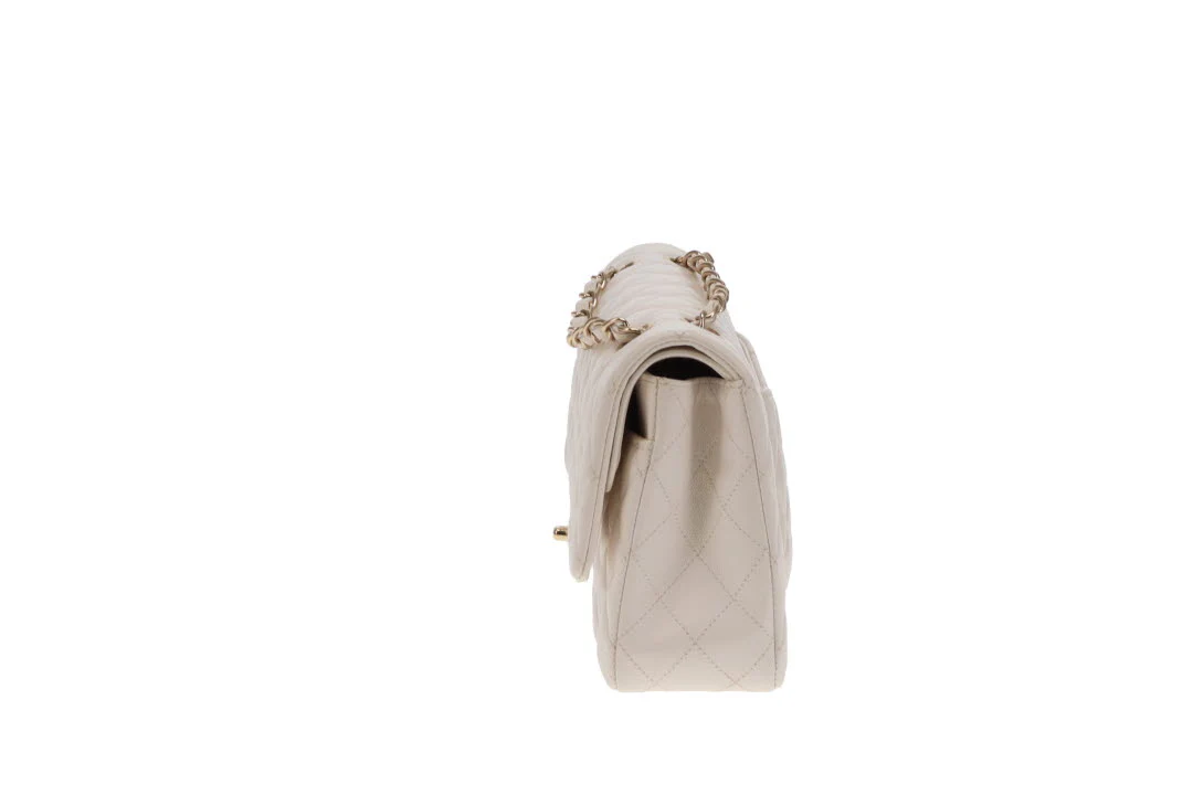 Chanel Classic Double Flap Caviar White Medium 2020 - Image 7