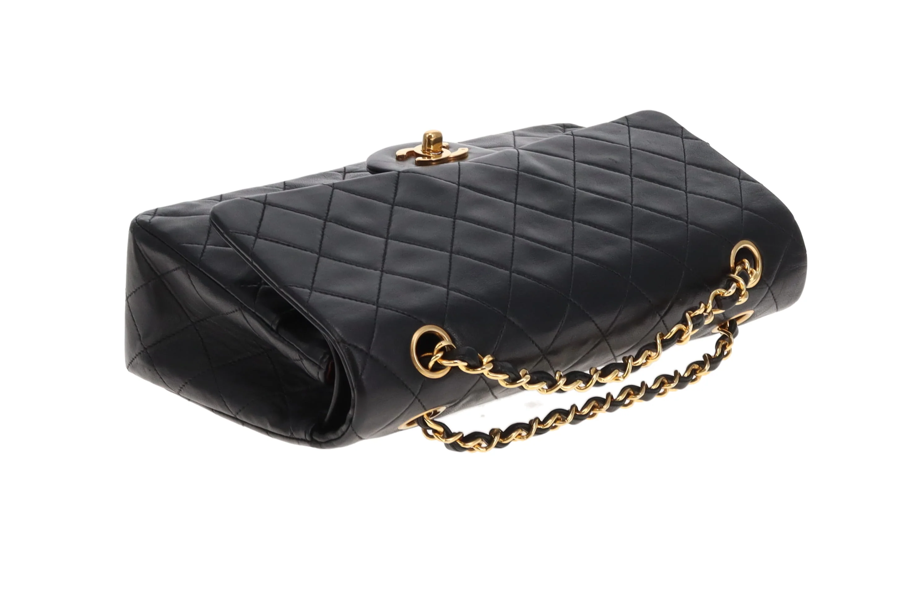 Chanel Classic Double Flap Medium Black Gold HW 91-94 - Image 11
