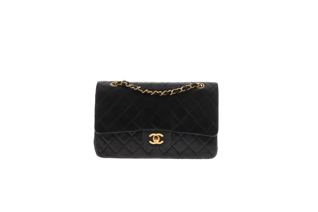 Chanel Classic Double Flap Medium Black Gold HW 91-94 - Image 4